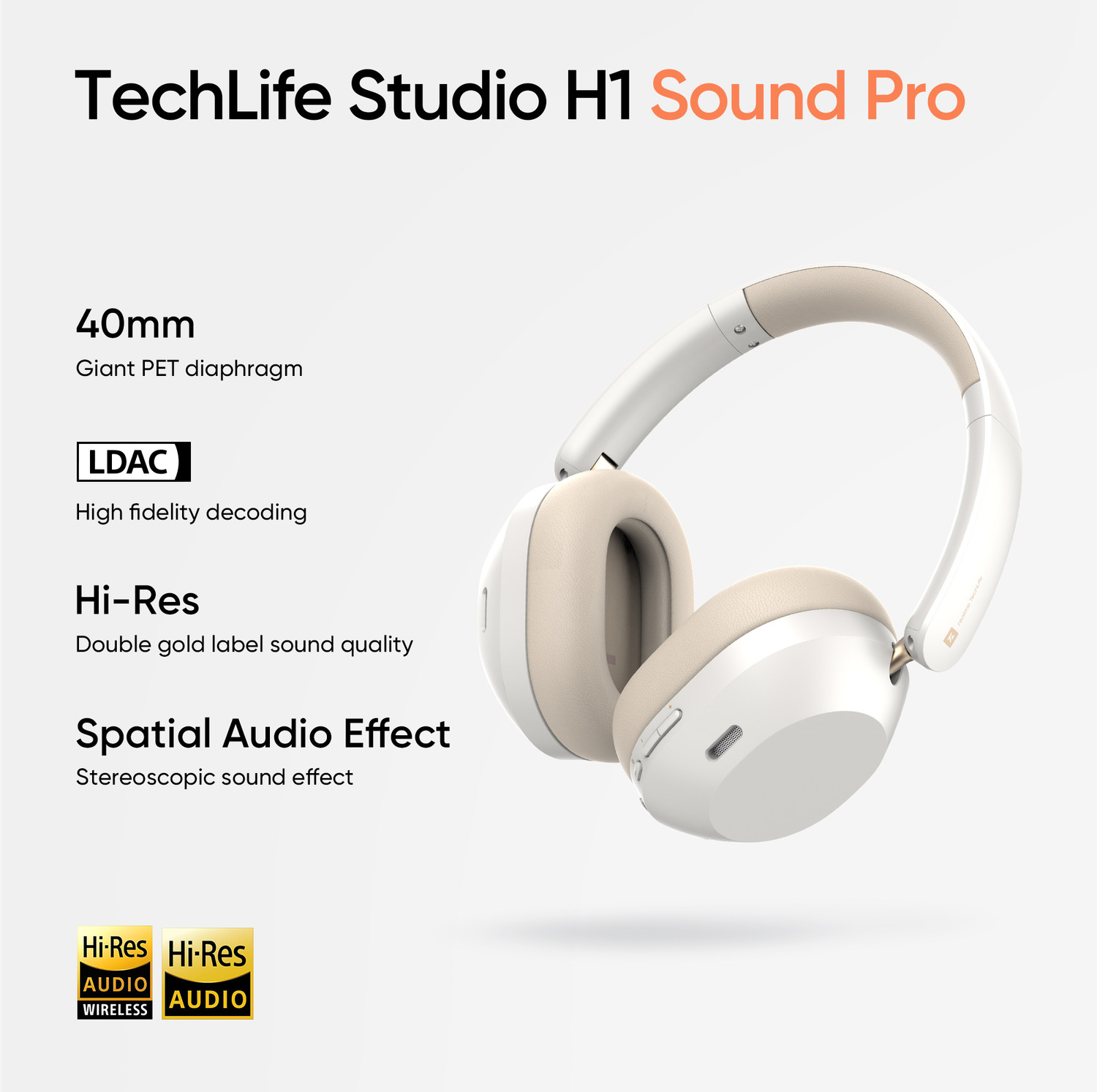 Image of realme TechLife Studio H1 with 43dB ANC, Hi-Res Audio, 40mm Driver and 70hrs Playback Bluetooth