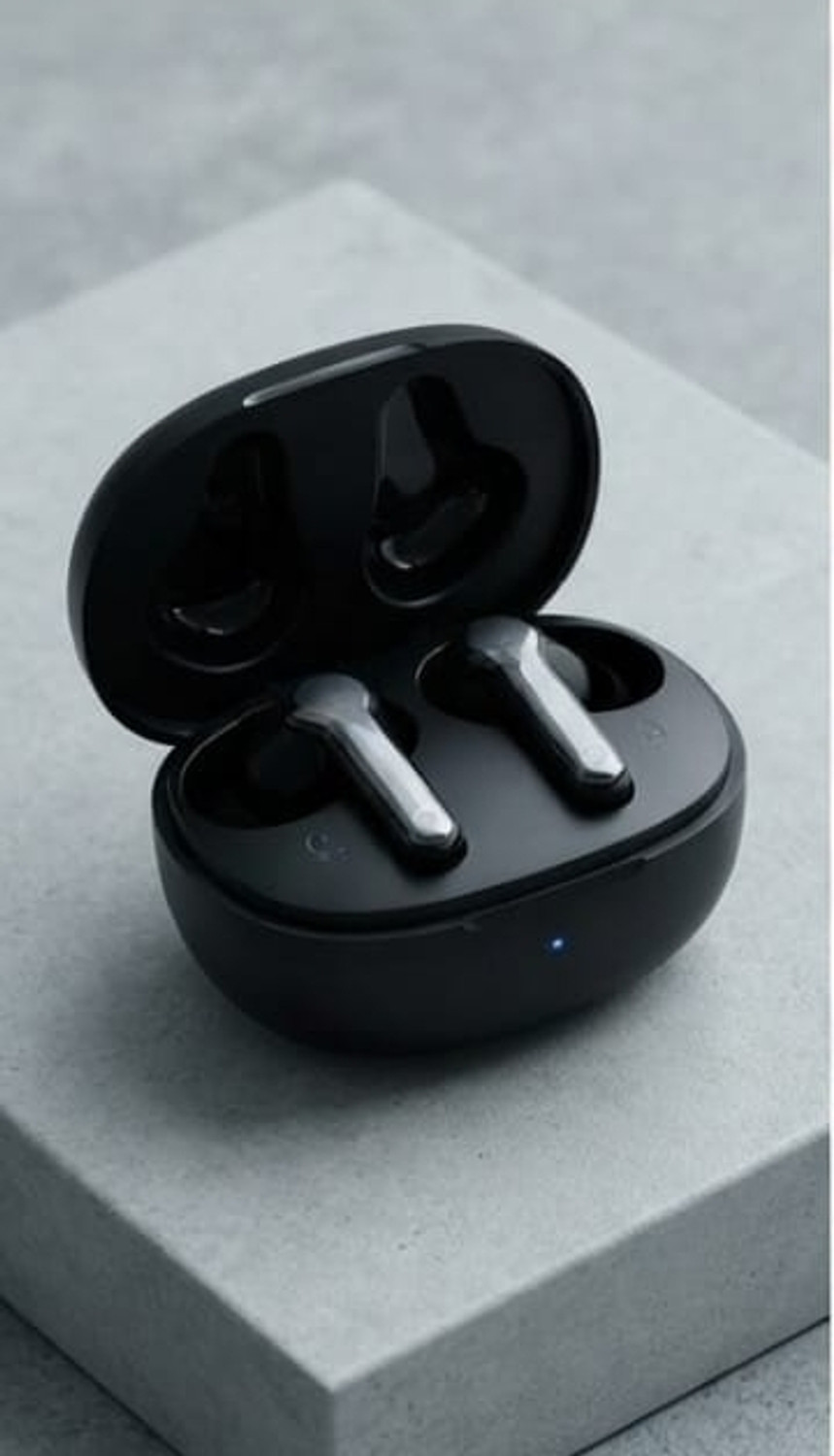 Image of acom Buds-612 with 65H play time and fast charging support Bluetooth Headset (Black, True Wireless)