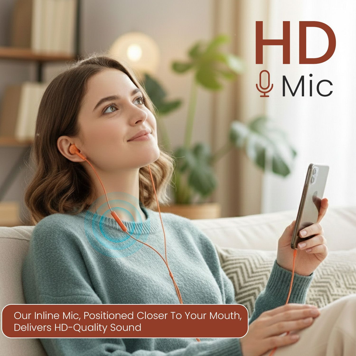 Image of Portronics Conch Theta C Type C Wired Earphone With HD Quality In-Line Mic,14.2mm Driver Wired