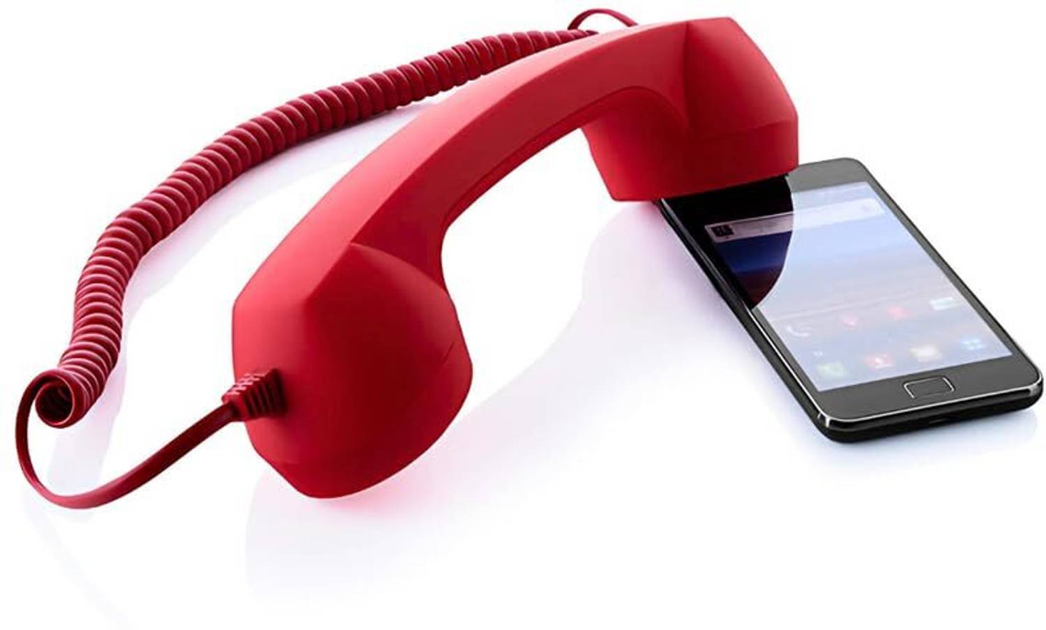 DRUMSTONE Maroon Coco Phone – Retro Handset with Radiation Protection for Smartphones Wired