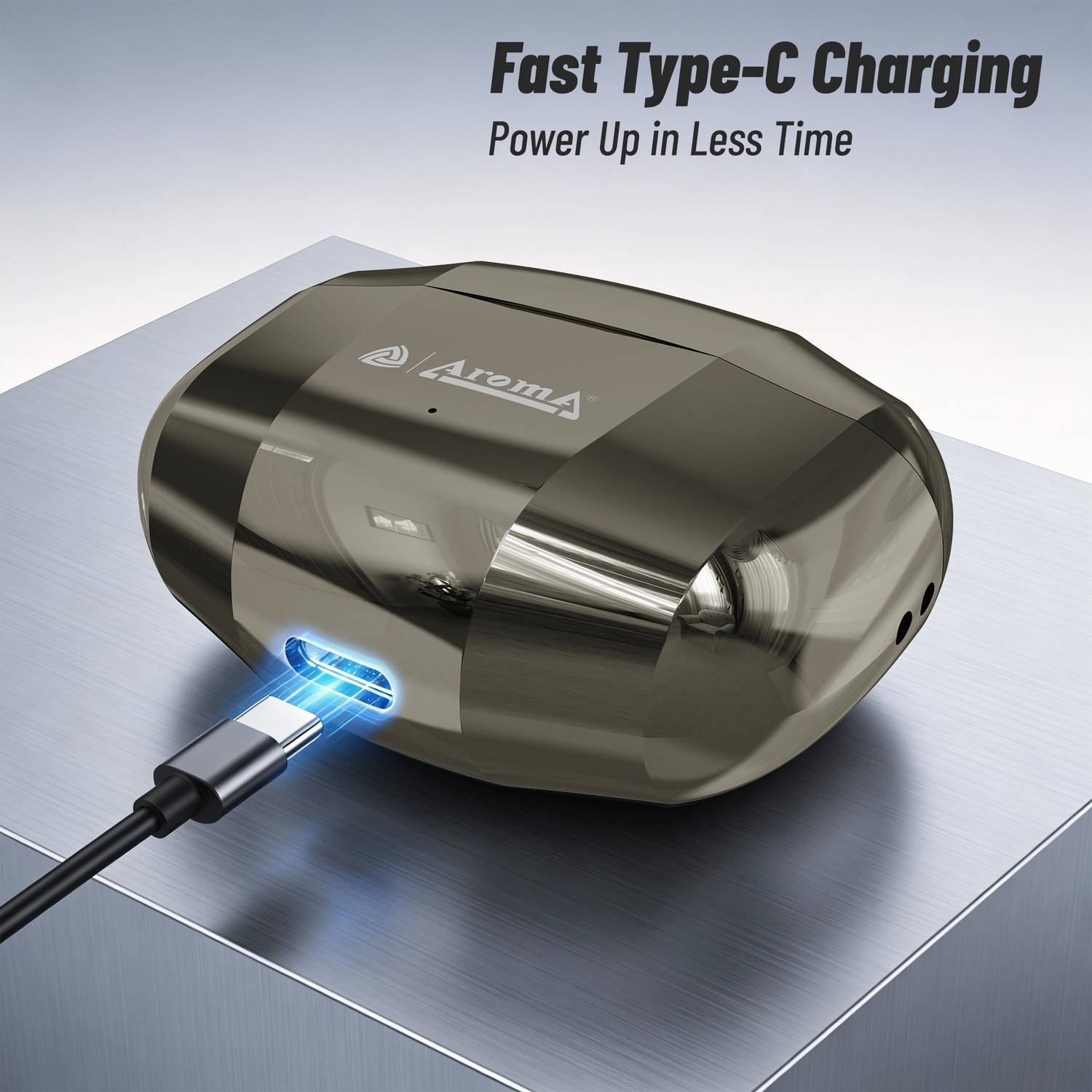 Aroma TWS2 V5.4 Upto 60Hr Playtime*, ENC, Dual Paring, Fast Charging, - Image 5