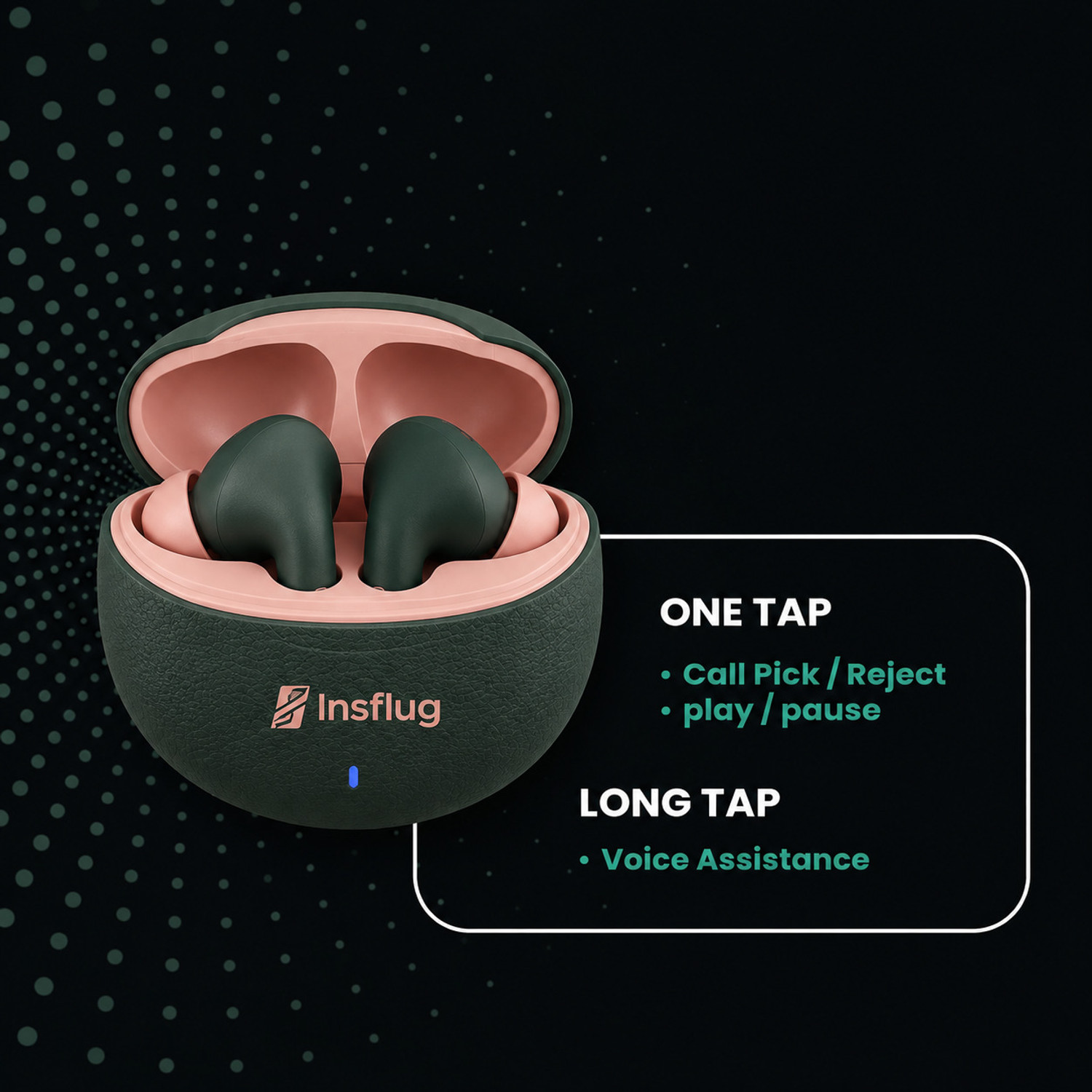 Image of Insflug Bluetooth Earbuds with IPX5 Waterproof & ENC Mic Perfect for Gaming Music Calls Bluetooth