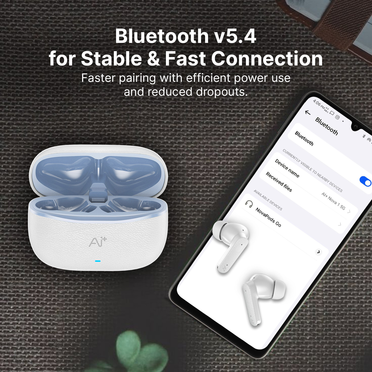 Image of Ai+ NovaPods Go with 24Hours Playtime, 60ms Low Latency, Precision tuned Drivers Bluetooth
