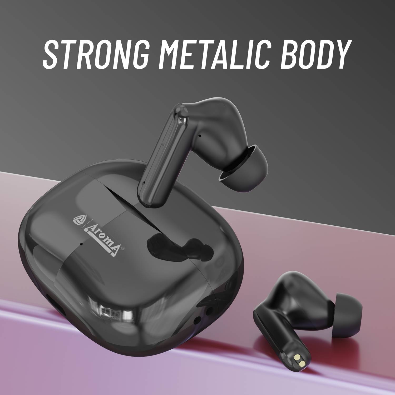 Aroma TWS1 V5.4 Upto 60Hr Playtime*, ENC, Dual Paring, Fast Charging, - Image 2