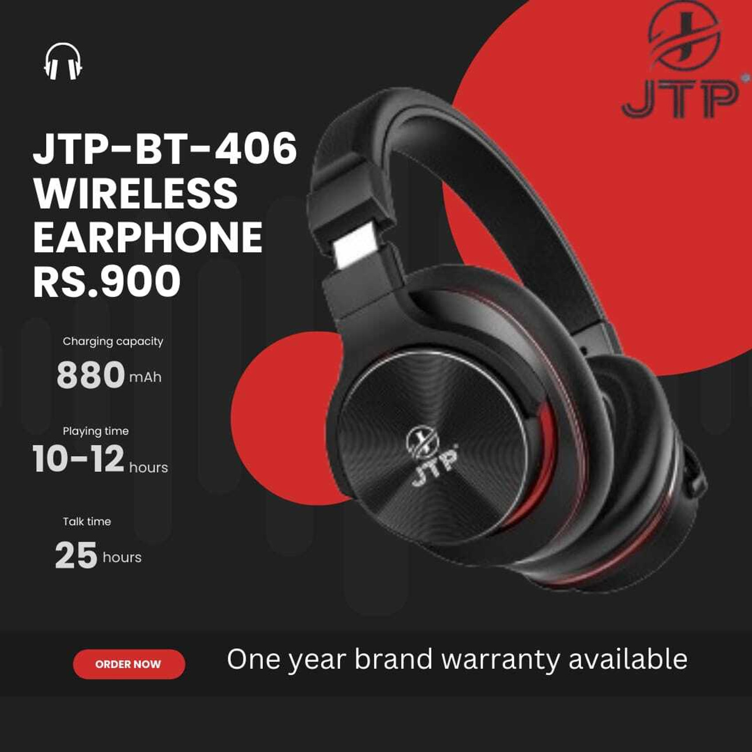 Image of JTP Headphones Bluetooth & Wired