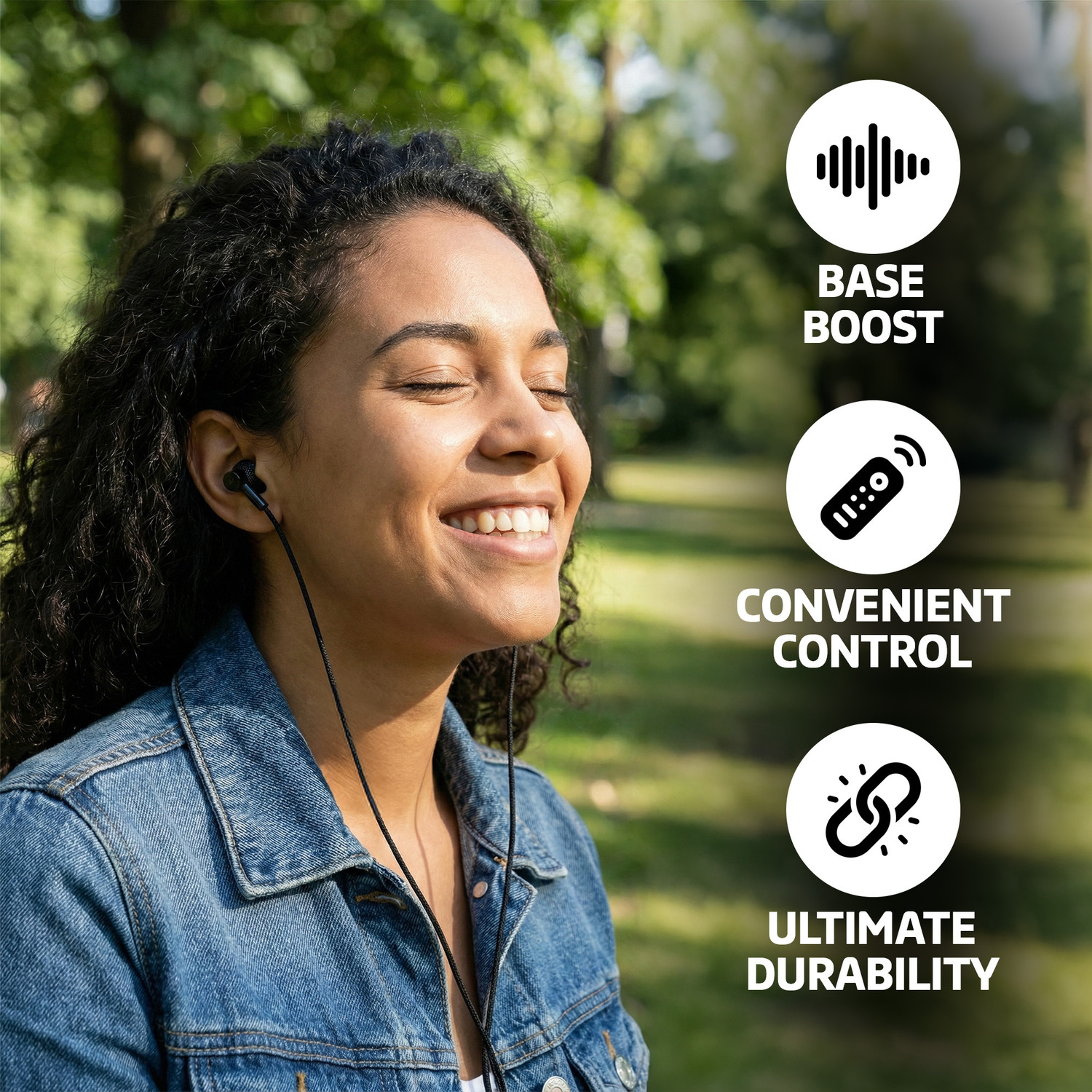 Image of REALFIT 3.5mm Wired In-Ear Earphones with Deep Bass and Clear Calling Mic Wired