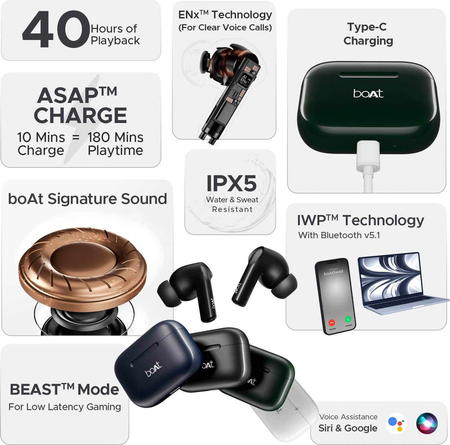 BoAt Airdopes 161/163 Wireless Earbuds - Image 3
