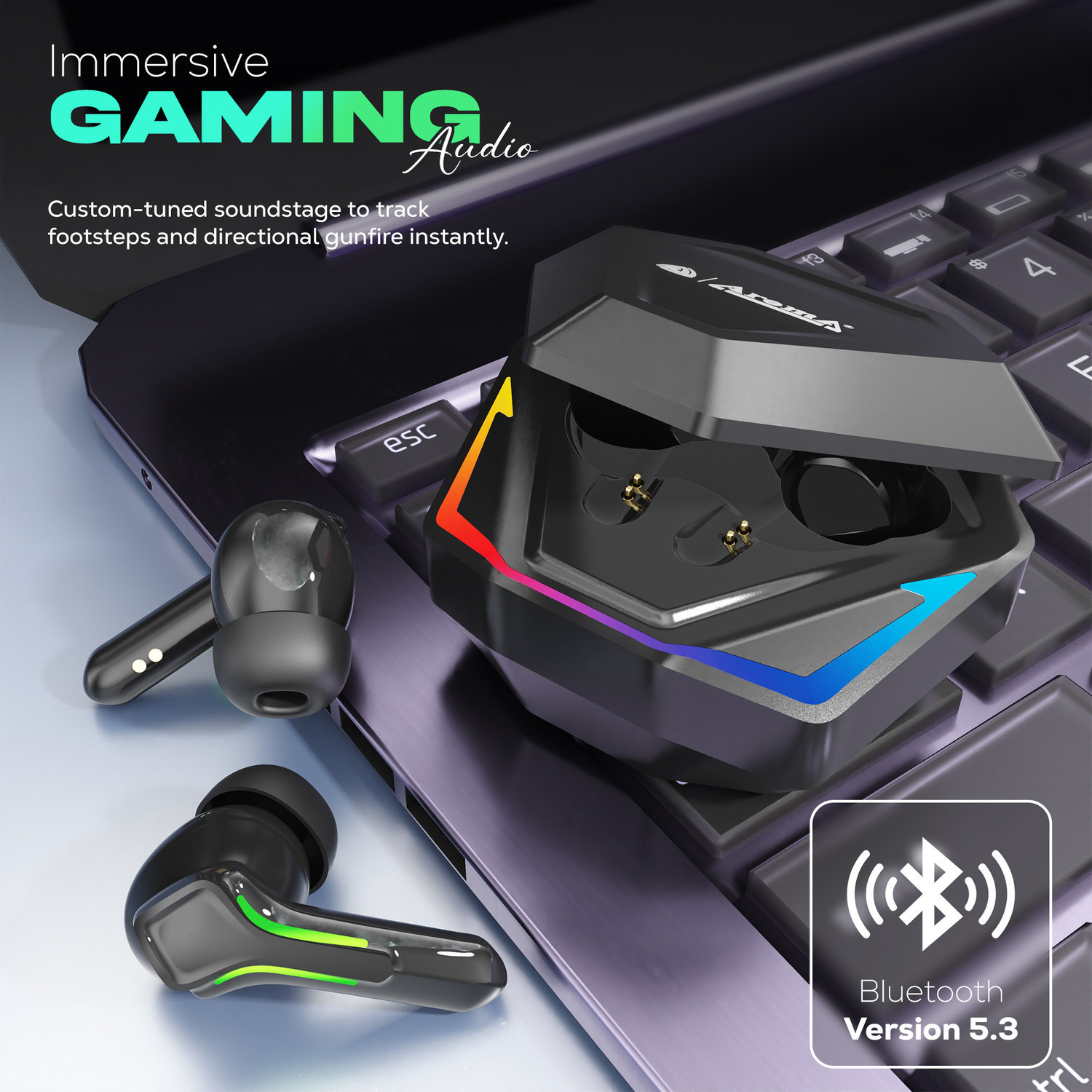 Image of Aroma NB138 Bound Pro Upto 60Hr Playtime*Dual Paring, BT V5.3 Fast Charging Heavy Bass Bluetooth
