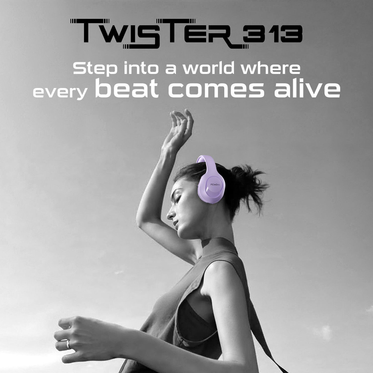 Image of ACwO TwISTER 313 with 40mm Drivers, AI-ENC, Dual Device Connectivity Bluetooth & Wired