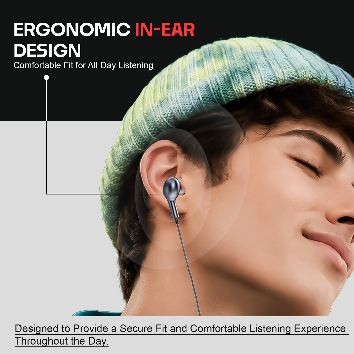 Image of Soroo Future 3.5mm Jack Wired Earphones with Aesthetic Look & HD Sound, Deep Bass, Cable Wired