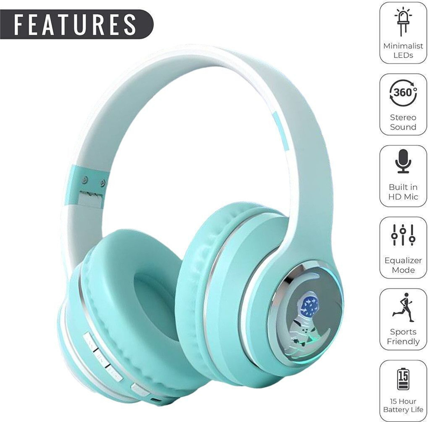 Image of PunnkFunnk Astro Junior kids' headphones are designed with a focus on safety, durability. Bluetooth