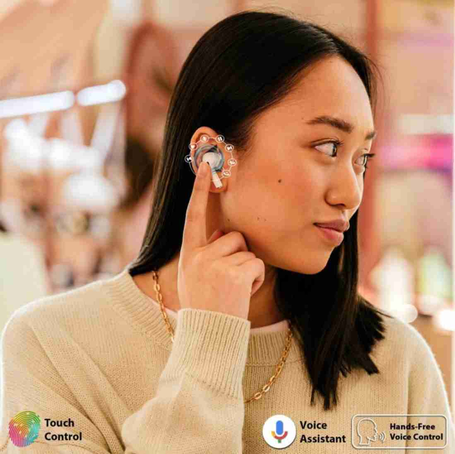 Image of Lufina T-50 New Buds Light Weight, Compact In-Ear Earbuds with 48Hrs Battery Bluetooth Bluetooth Gaming