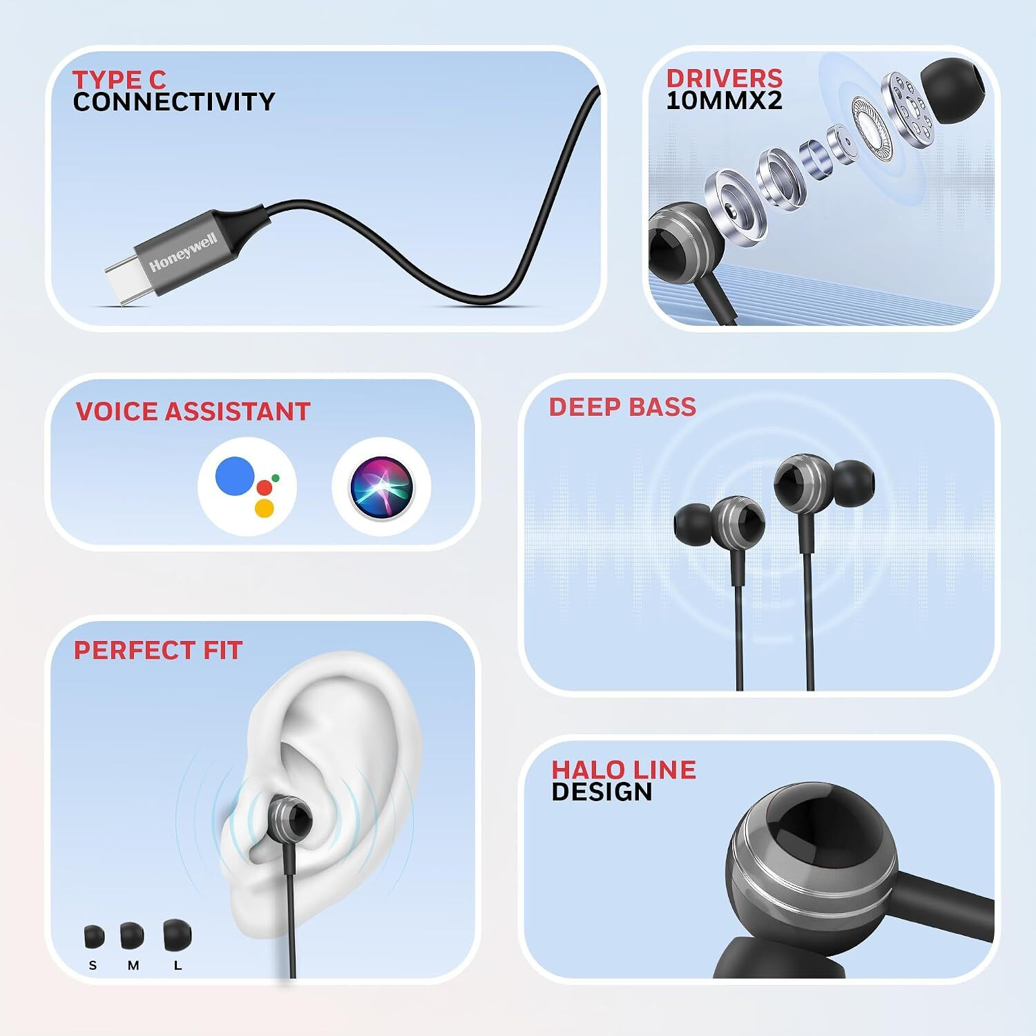 Image of Honeywell Suono P70 Wired Earphones Wired