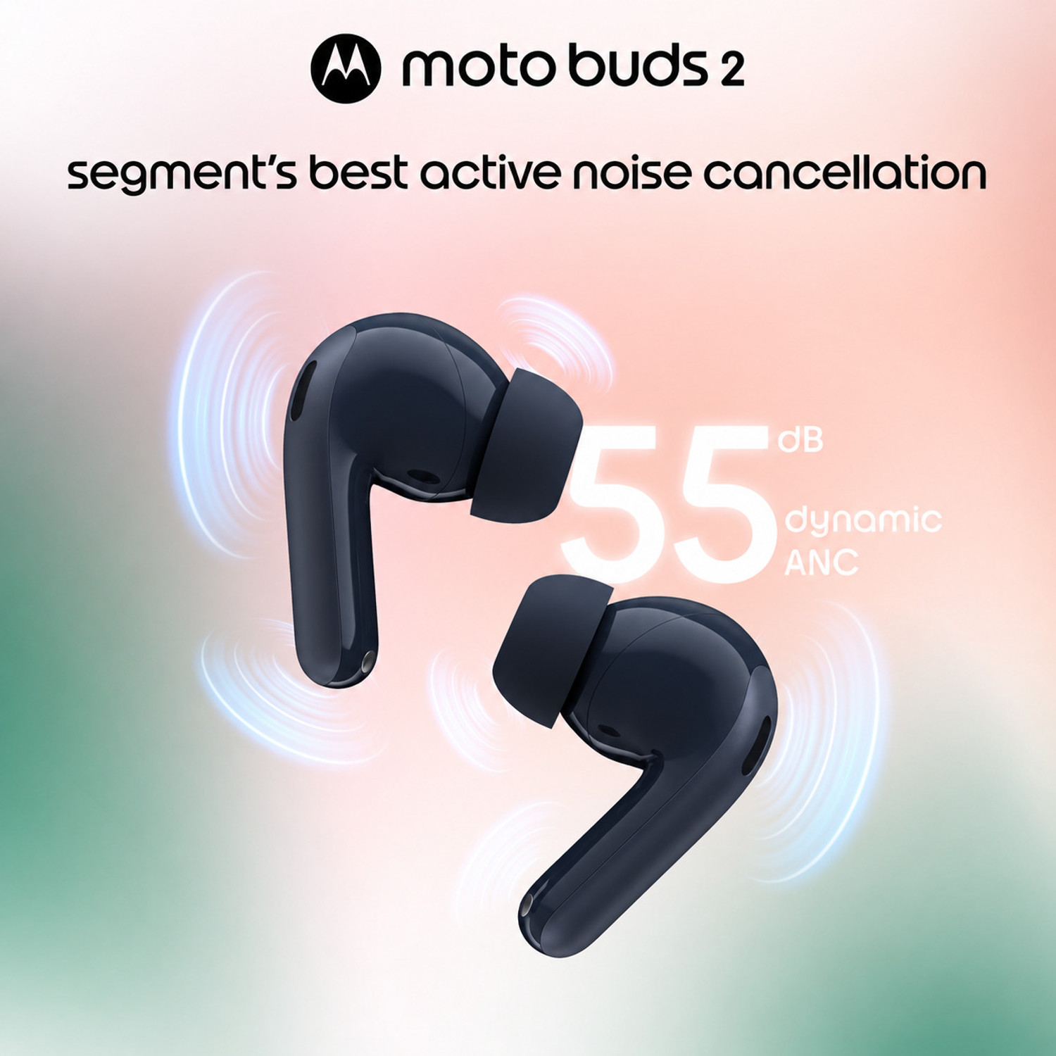 Image of MOTOROLA Buds2 with 6mic 55dB ANC,11+6 mm Dual Drivers,53 Hours Battery,Hi-Res Audio,IP54 Bluetooth