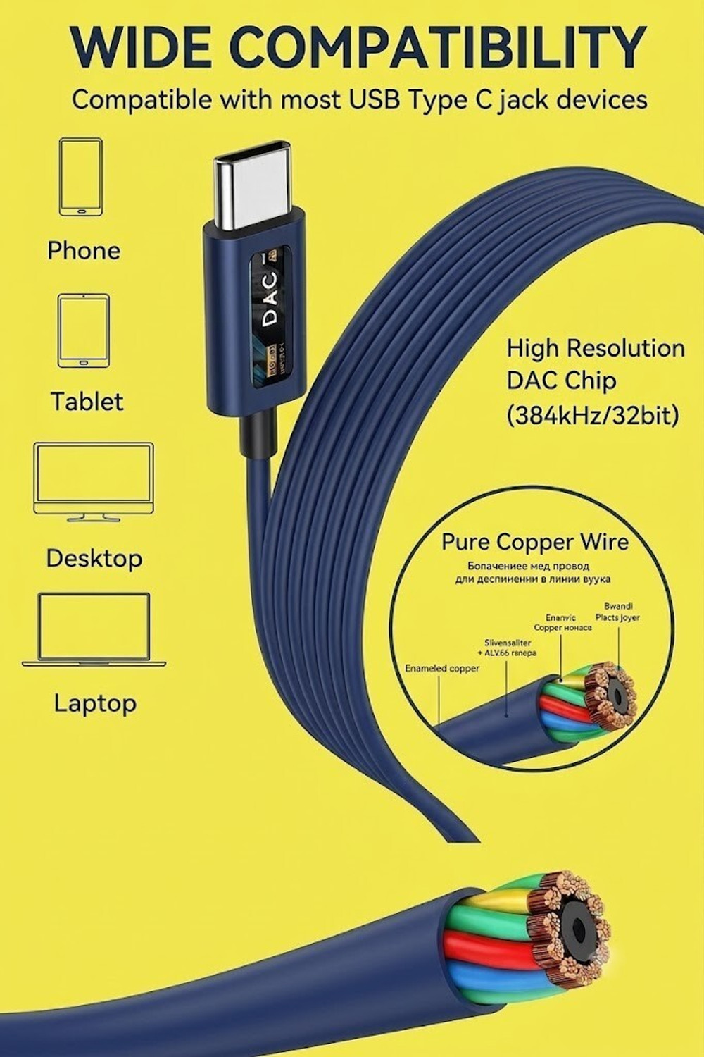 Image of Deeravia Type-C Earphone|ENC Mic| Premium Earphone| Magnetized Buds pro Phantom Blue XP Wired
