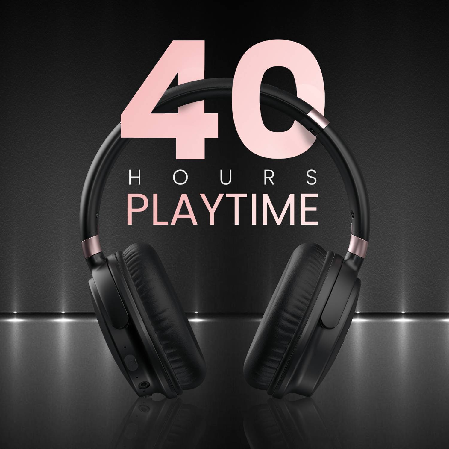 Portronics Muffs M3 ANC Over-Ear Headphones, 40h Playtime, Bluetooth - Image 2