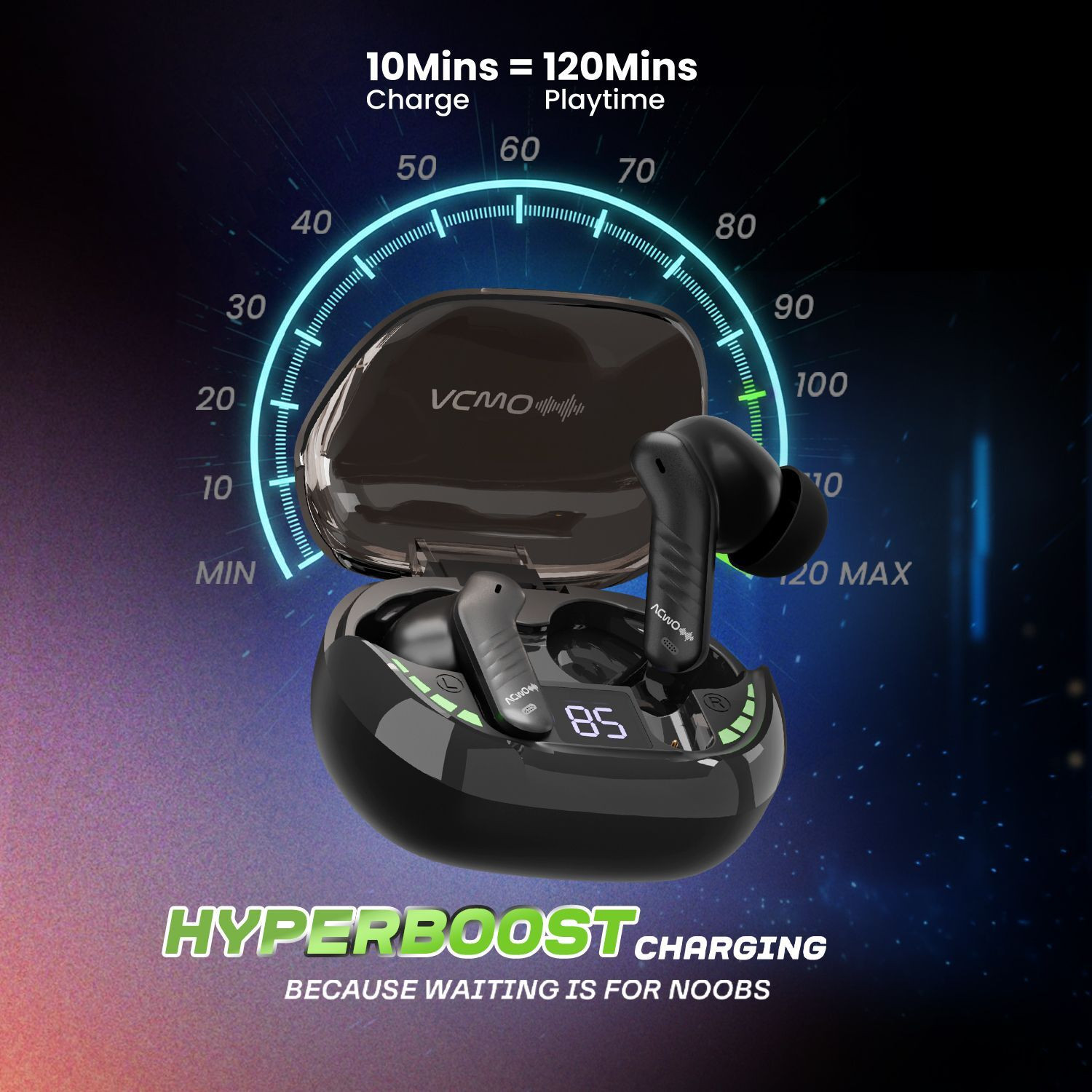 Image of ACwO DwOTS 565 40ms Game Mode, 55Hrs Playtime, up to 32dB ANC, 10mm Drivers Bluetooth Gaming