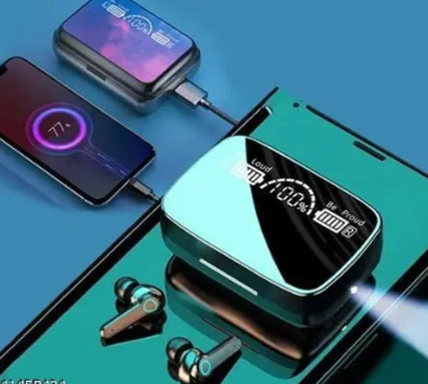 The P Earbuds M19 PRO with Power Bank Upto 48Hrs Playback Bluetooth Headset M47 Bluetooth