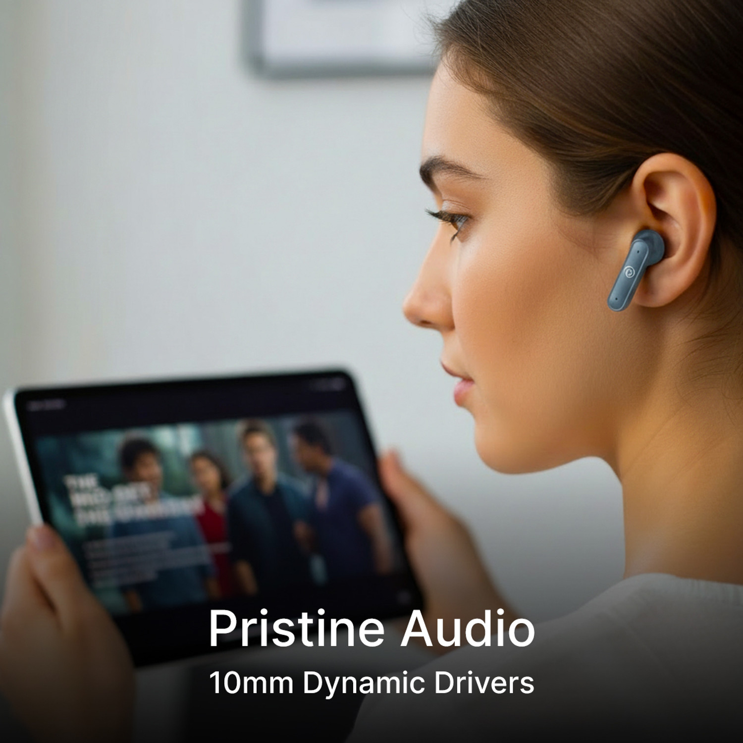 Image of PTron Bassbuds Indie w / AI-ENC Clear Calls, 45hrs Playtime, Custom EQ, App Support Bluetooth