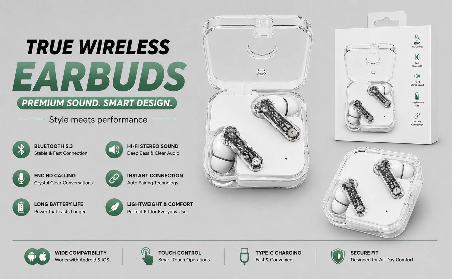 Virexa 48 Hours Playtime Bluetooth Earbuds - Image 5