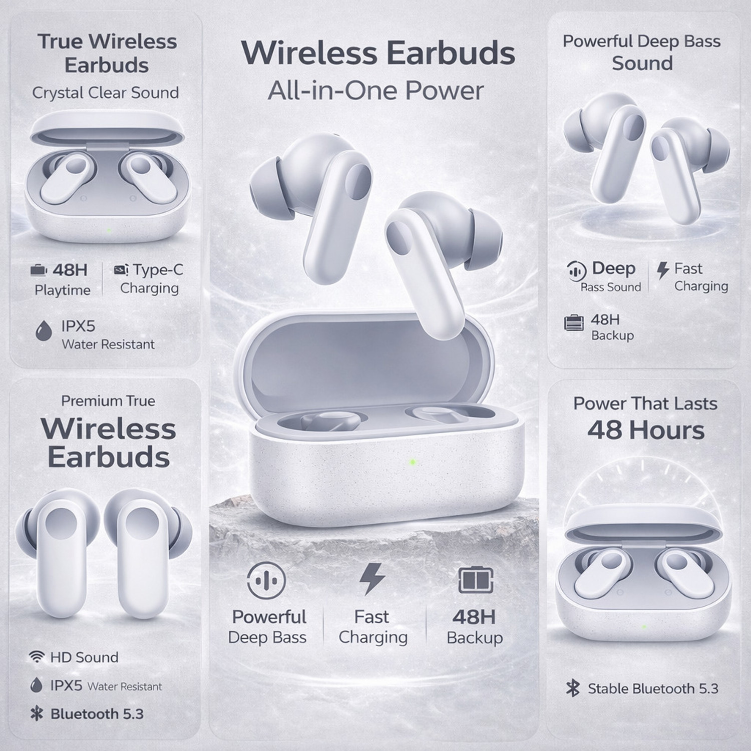 Image of CIHLEX True Wireless Earbuds Nord 2 CE Mobile Earbuds with Mic 2r, 12.4mm Drivers7 Bluetooth