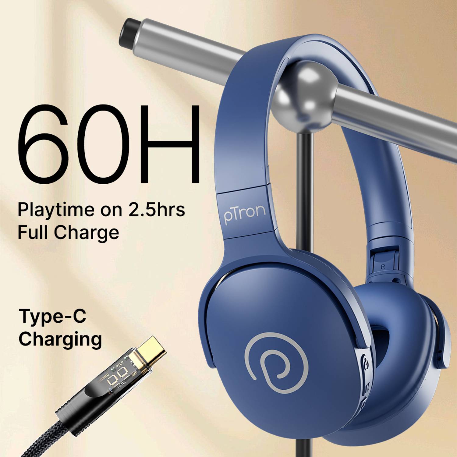 PTron Studio Bluetooth Headphones - Image 3
