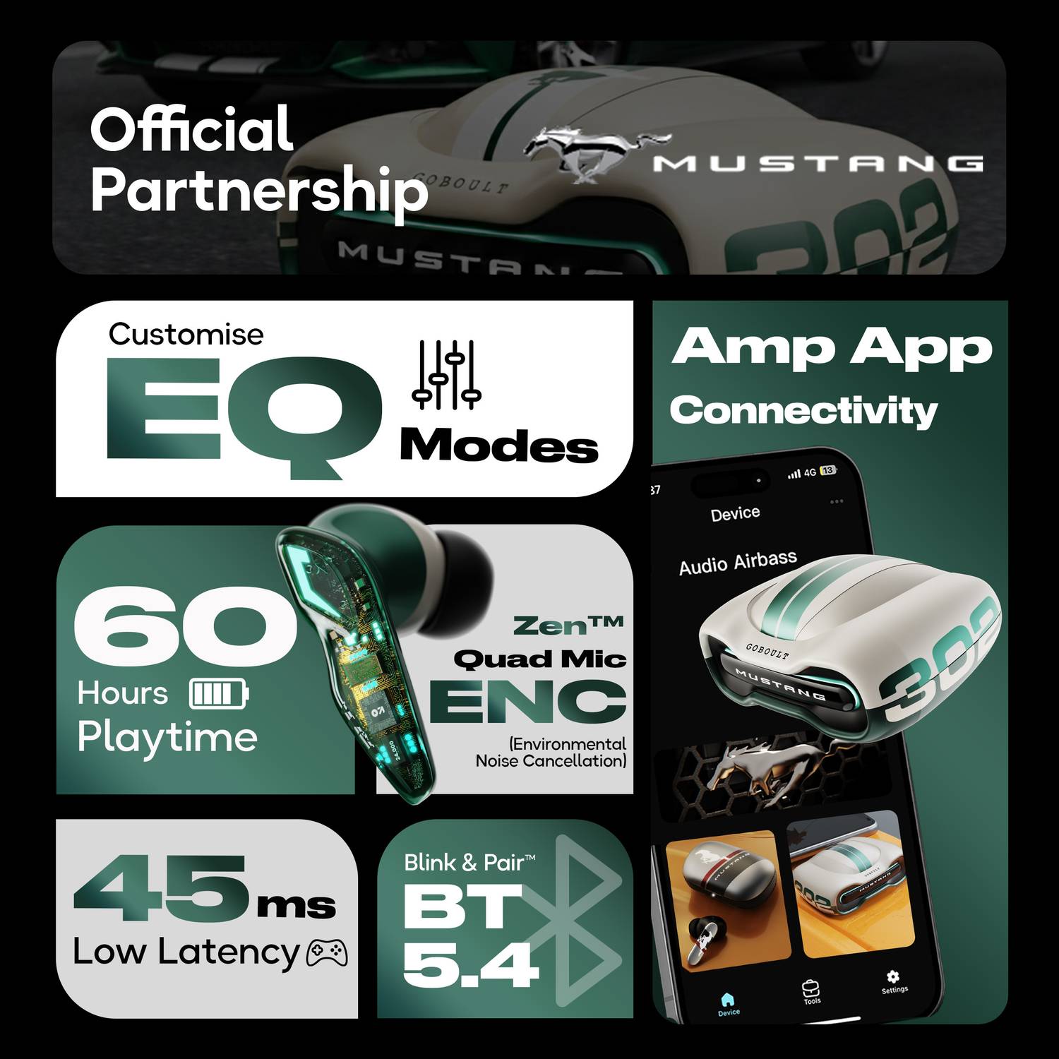 GOBOULT Mustang Torq 60Hrs Battery Life - Image 3