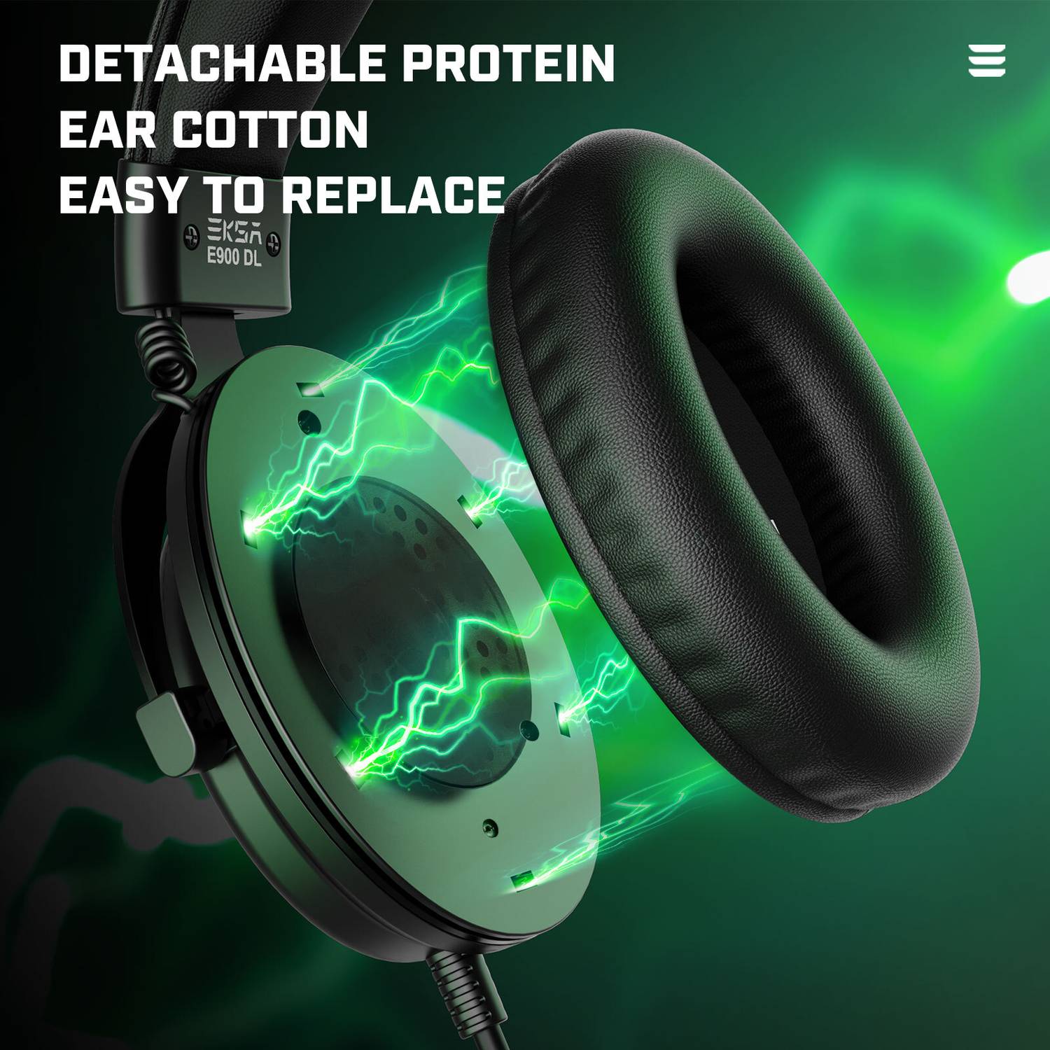EKSA E900DL Wired Gaming Headset Black - Image 5