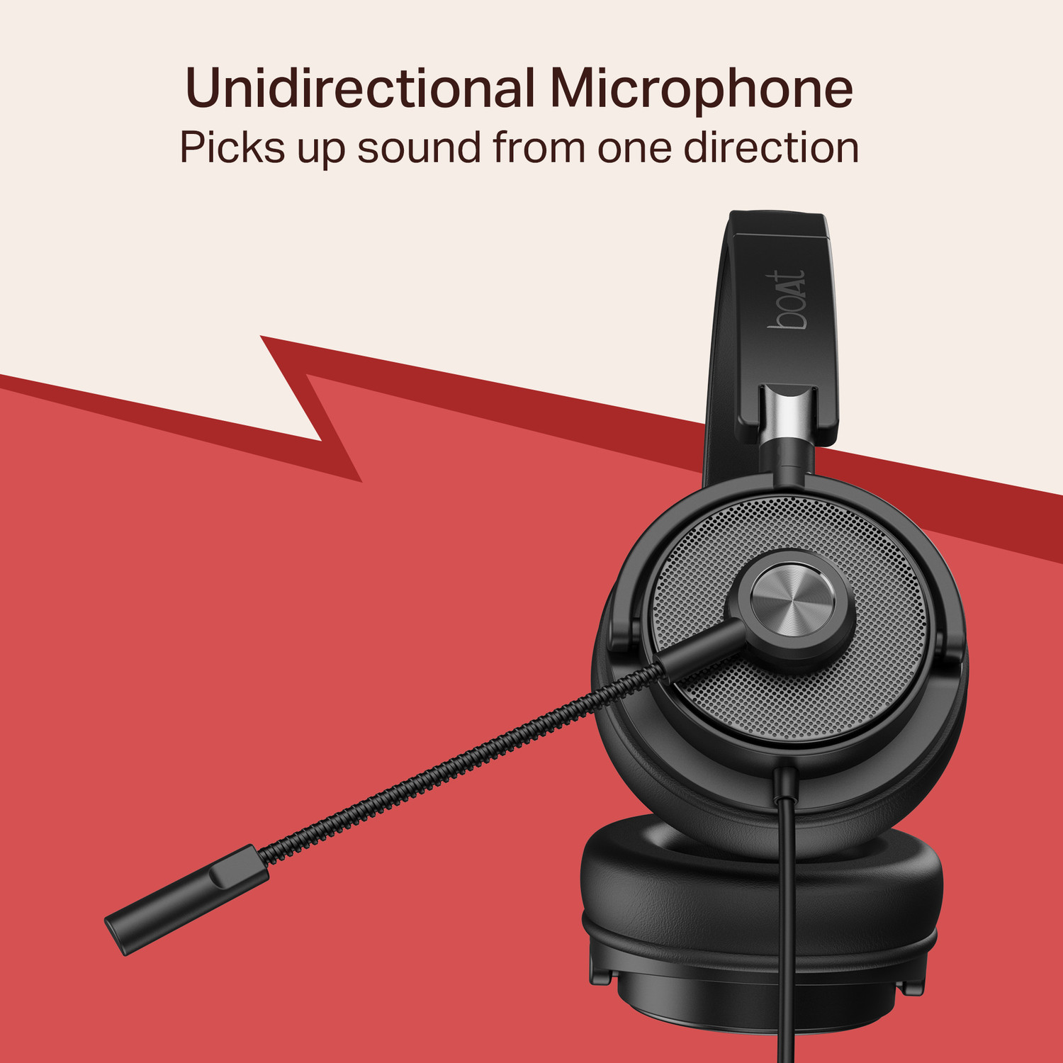 Image of boAt BassHeads 900 C Pro USB Type-C Wired Headphones, Unidirectional Retractable Mic Wired
