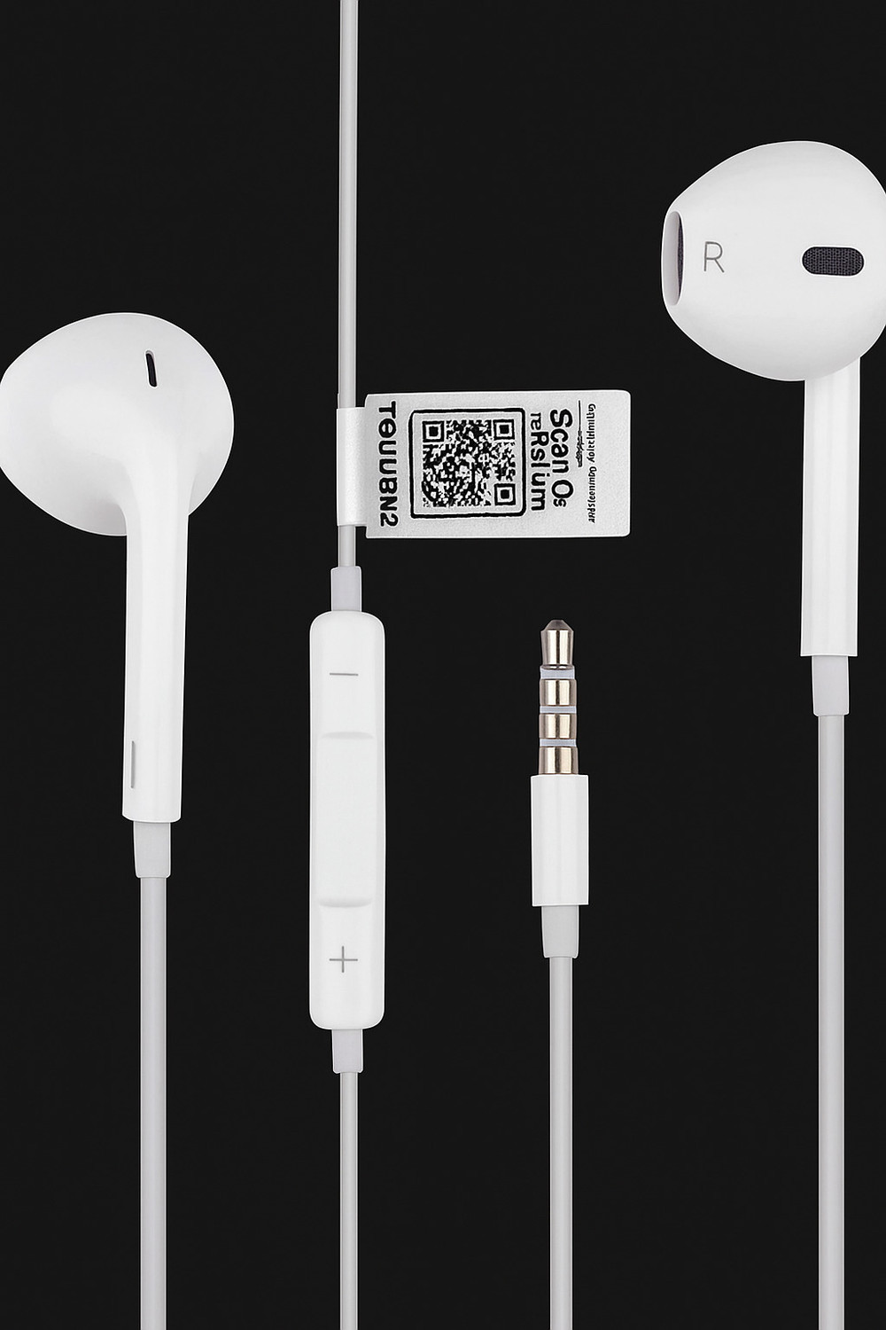 Image of Tag8 Wired Earphones Pack of 2 with QR Based Technology in White for Seamless Audio Wired