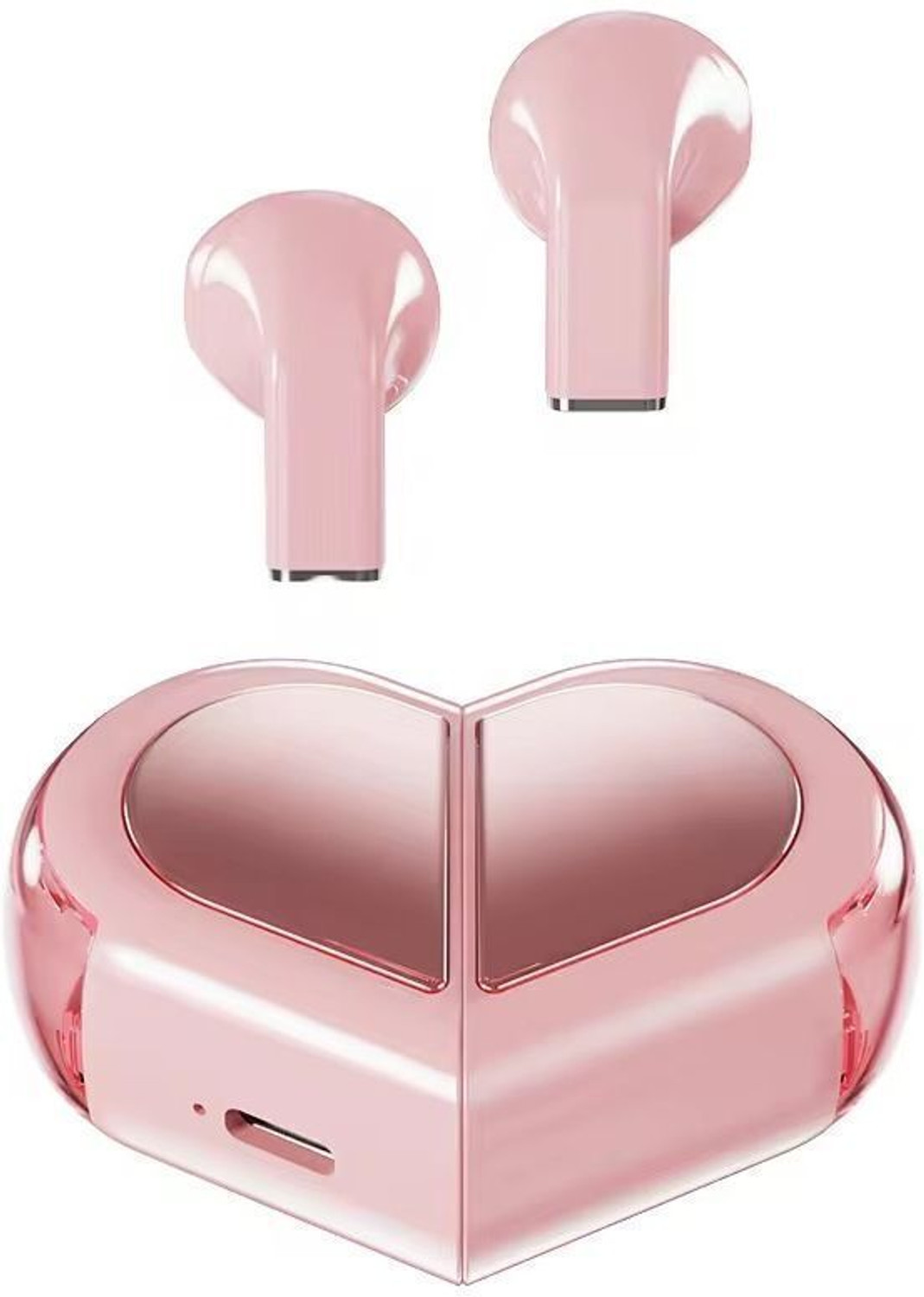 Image of Life Like Rotatable Design Heart Shape TWS Earbuds, Fast Charging Earphones With Mic Bluetooth