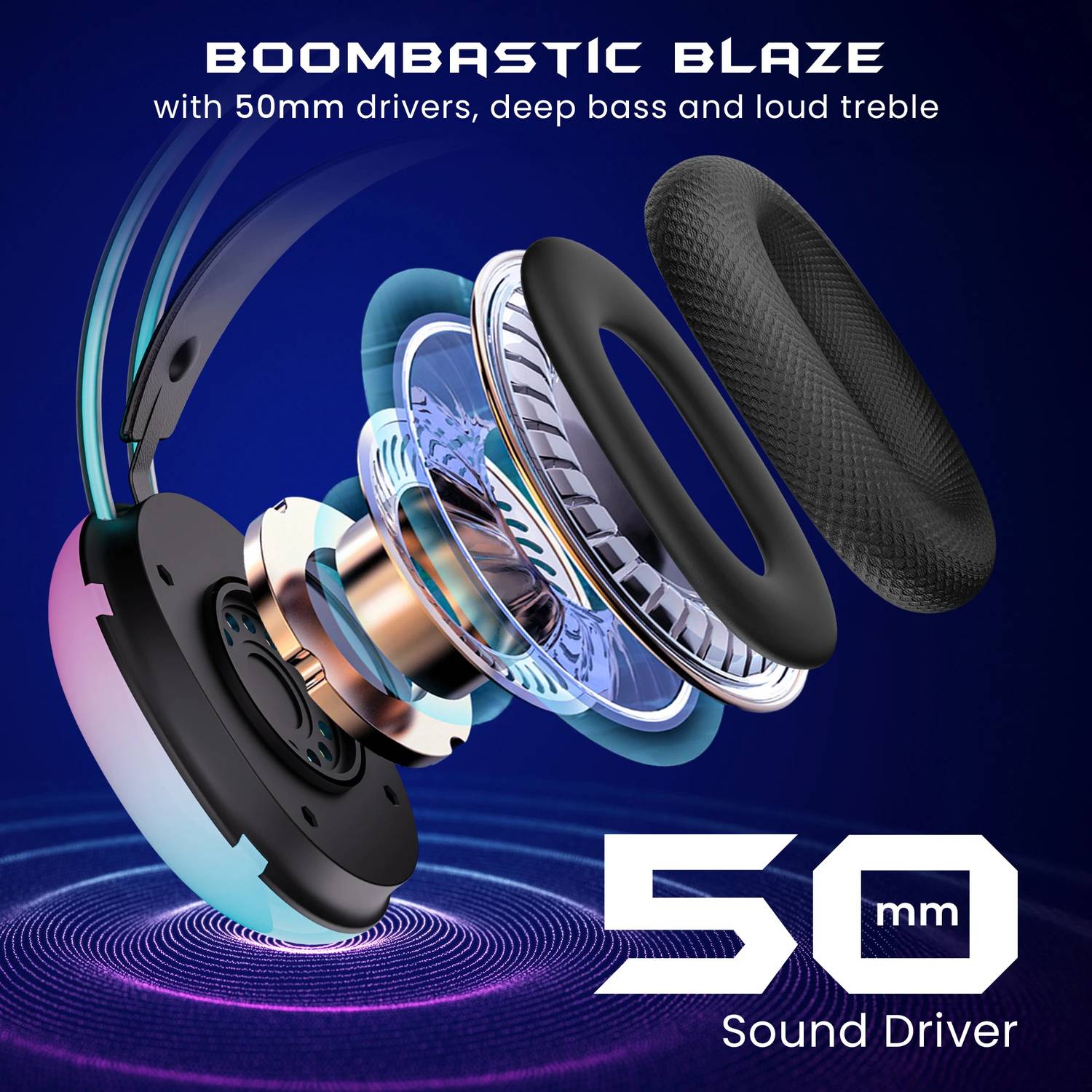 Hammer Blaze Gaming Headphones with Mic - Image 4