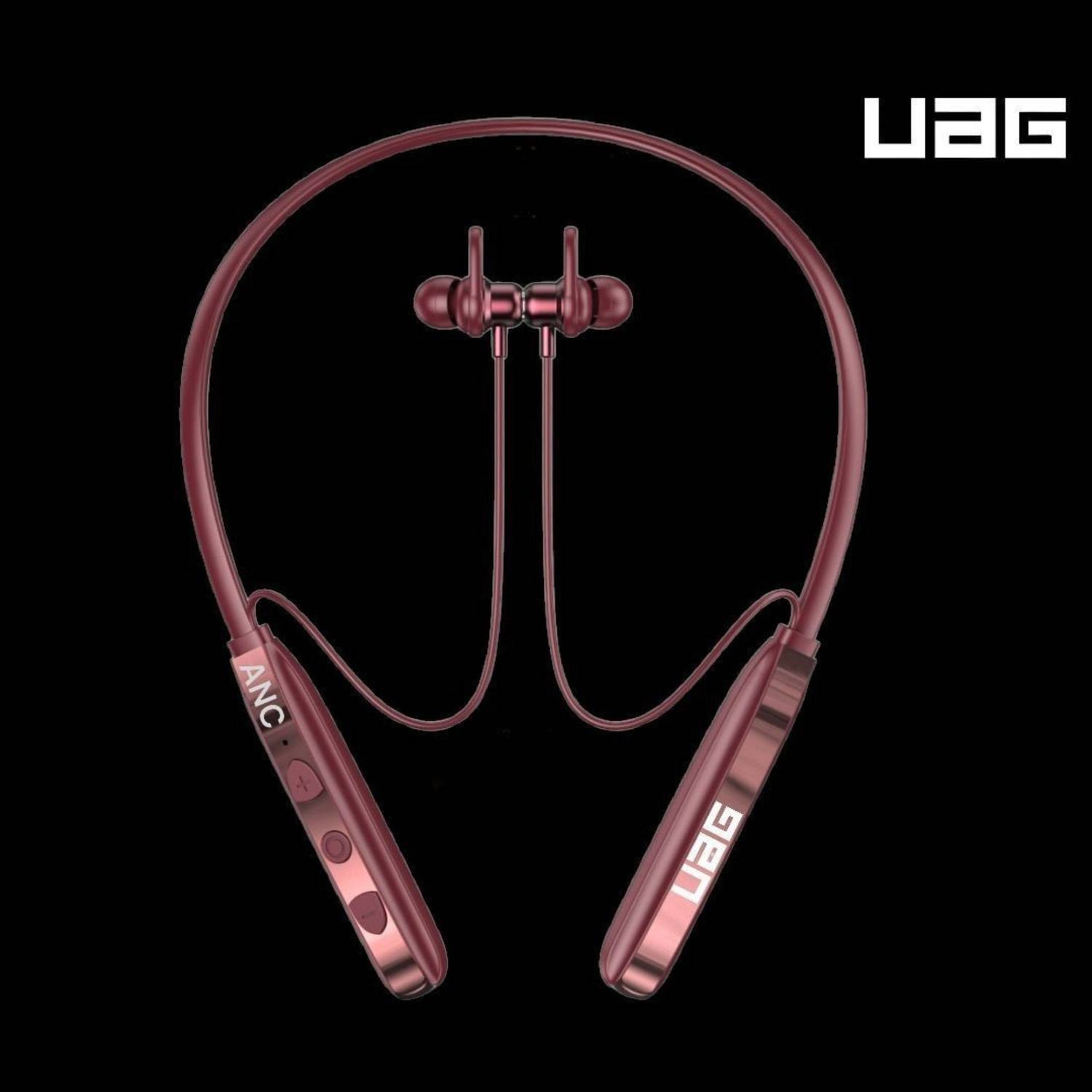 URBN ARMR GEAR Magnetic ON/OFF Bluetooth Headset (Maroon, In the