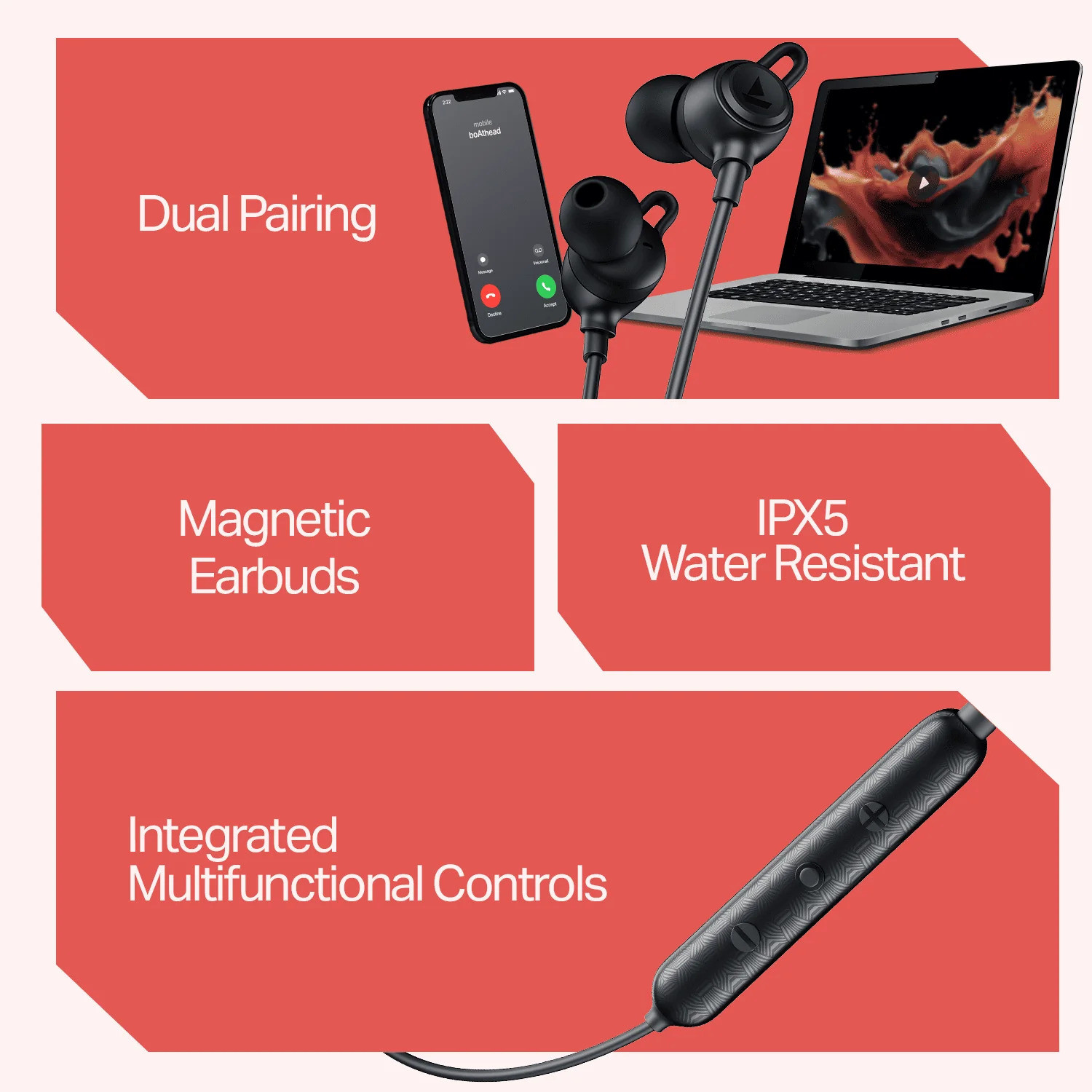 Image of boAt Rockerz Bold Wireless Neckband with 30H Playback, 10mm Drivers Bluetooth