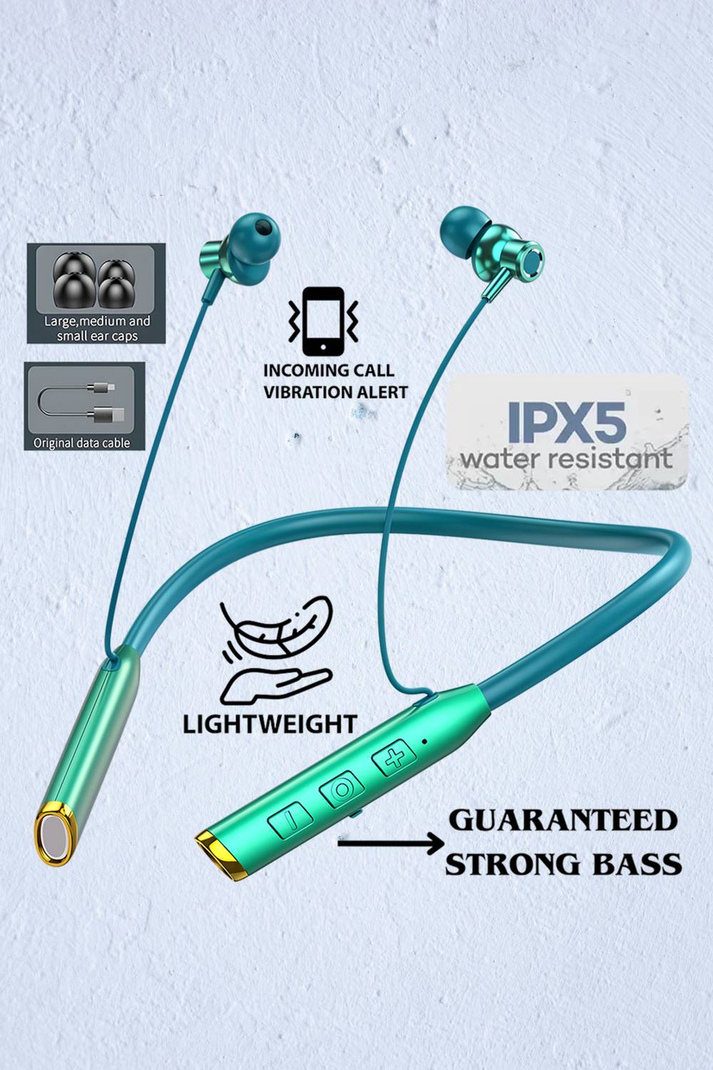 GEMFLY Vibration Alert, 48 Hours Playtime, ENC, HD Sound Quality & Stereo Bass X45 Bluetooth