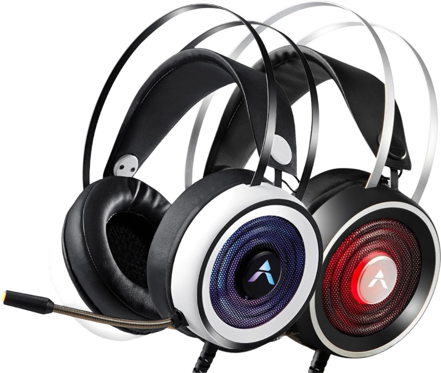 Image of ADCOM Striker rgb led Gaming Headset, 50mm Drivers, Omni Mic, 3.5mm+USB (Pack of 2) Wired Gaming