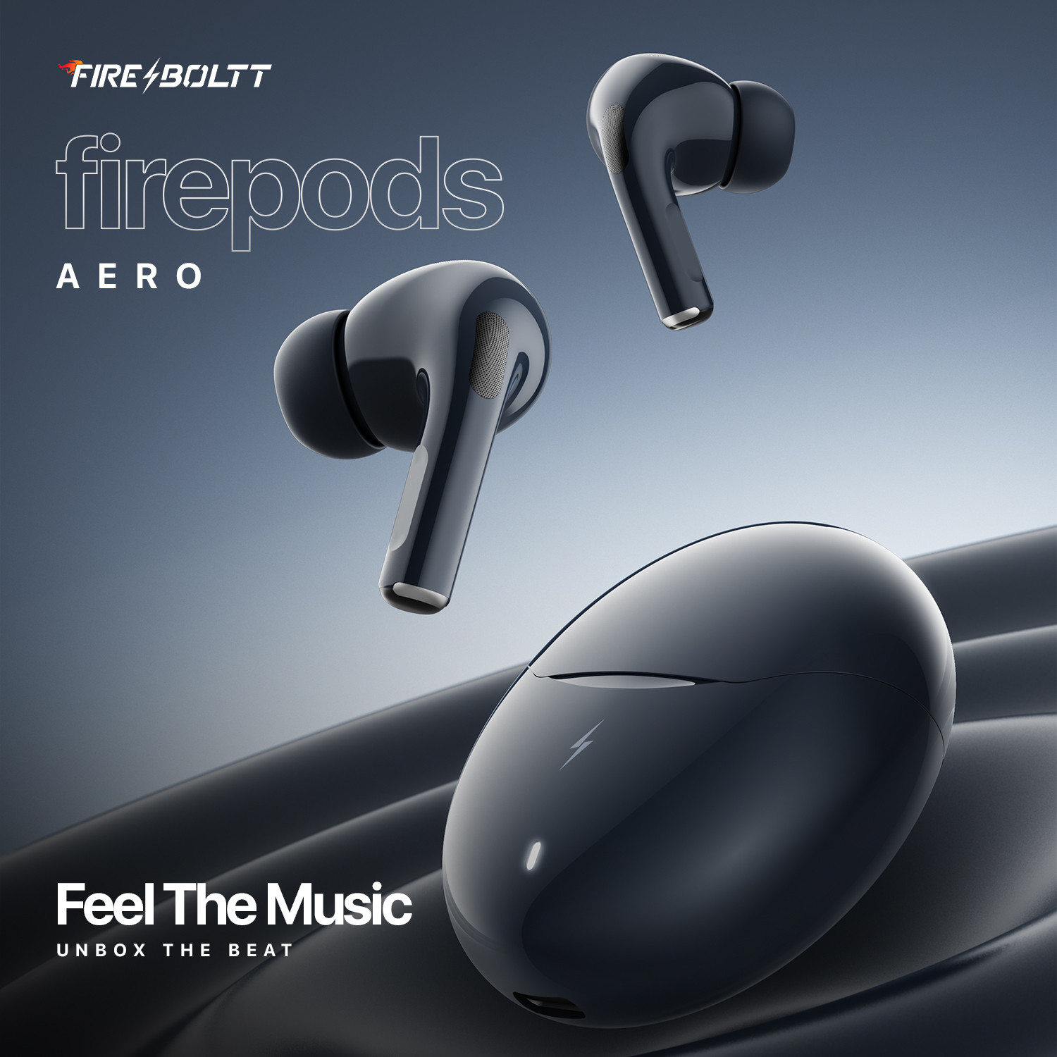 Image of Fire-Boltt Aero TWS Earbuds, Custom EQ Profiles, 50H Battery, Quad Mic ENC, BT 5.4 13mm Bluetooth