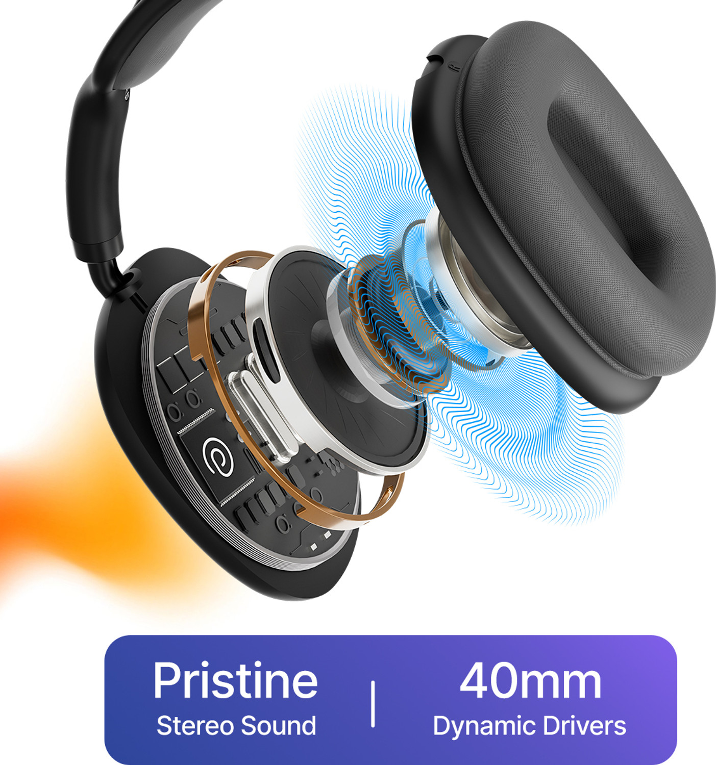 Image of PTron Studio Pixel w / Dual-Device Pairing, 70hrs Playtime, AI-ENC Calls, RGB Display Bluetooth & Wired