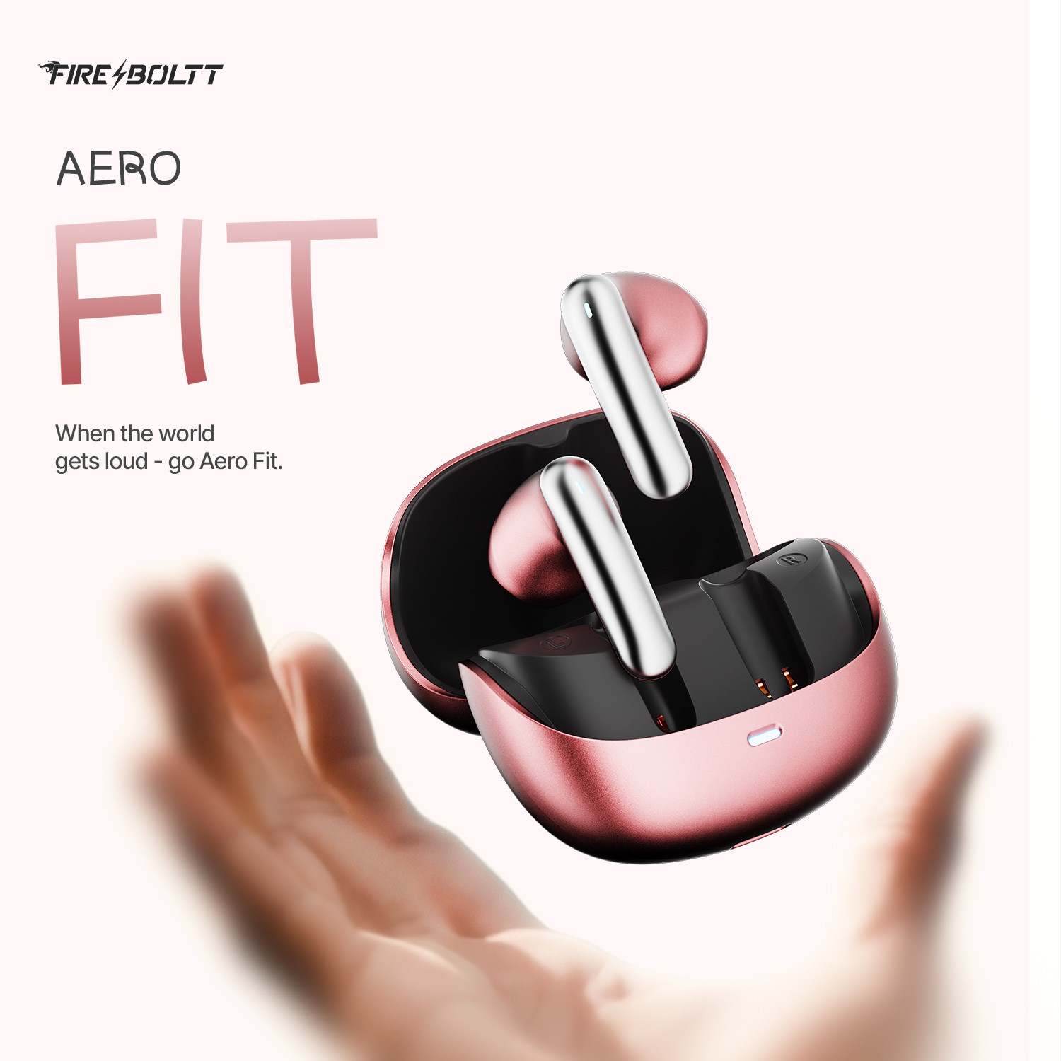 Image of Fire-Boltt Aero Fit TWS Earbuds, Custom EQ Profiles, 50H Battery, Quad Mic ENC, BT 5.4 Bluetooth
