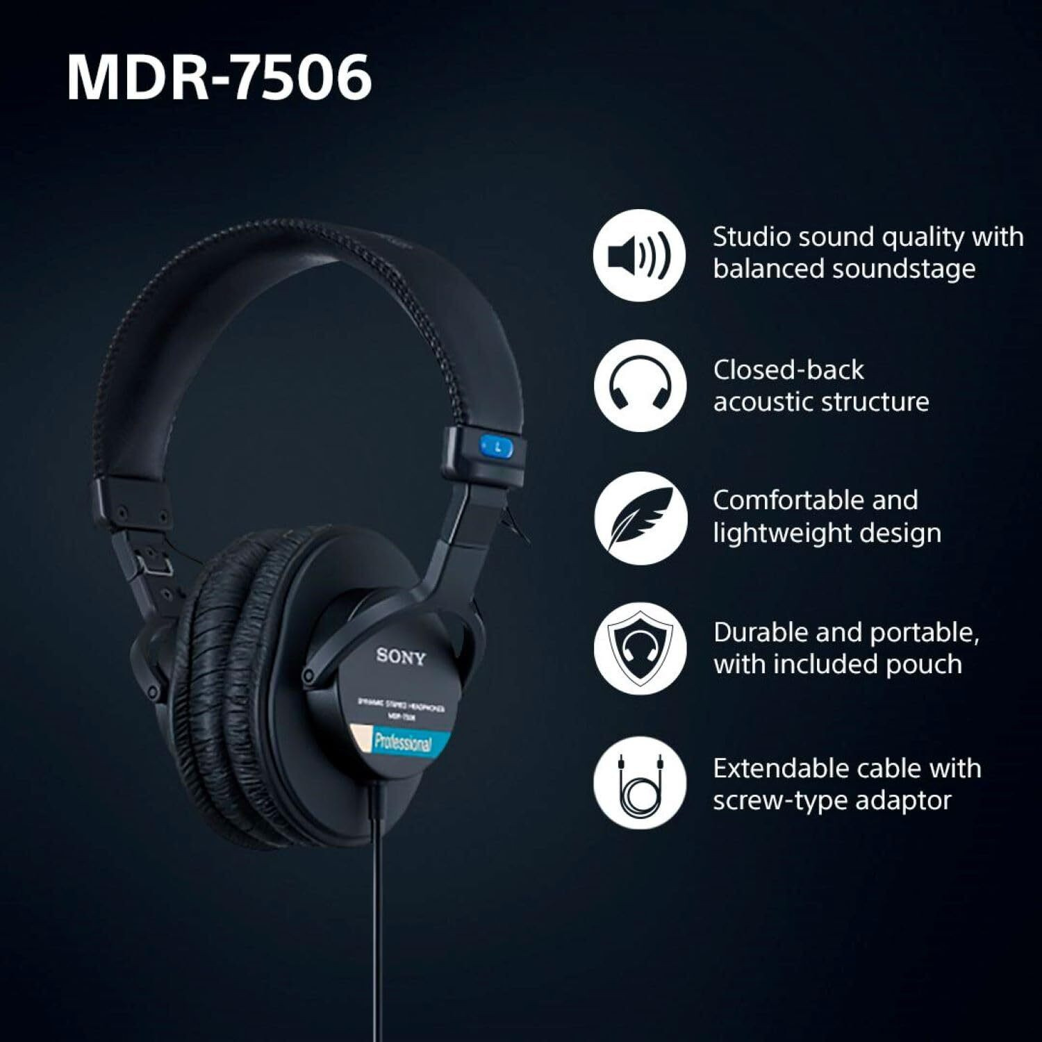 Image of SONY MDR-7506 HEADPHONE Wired