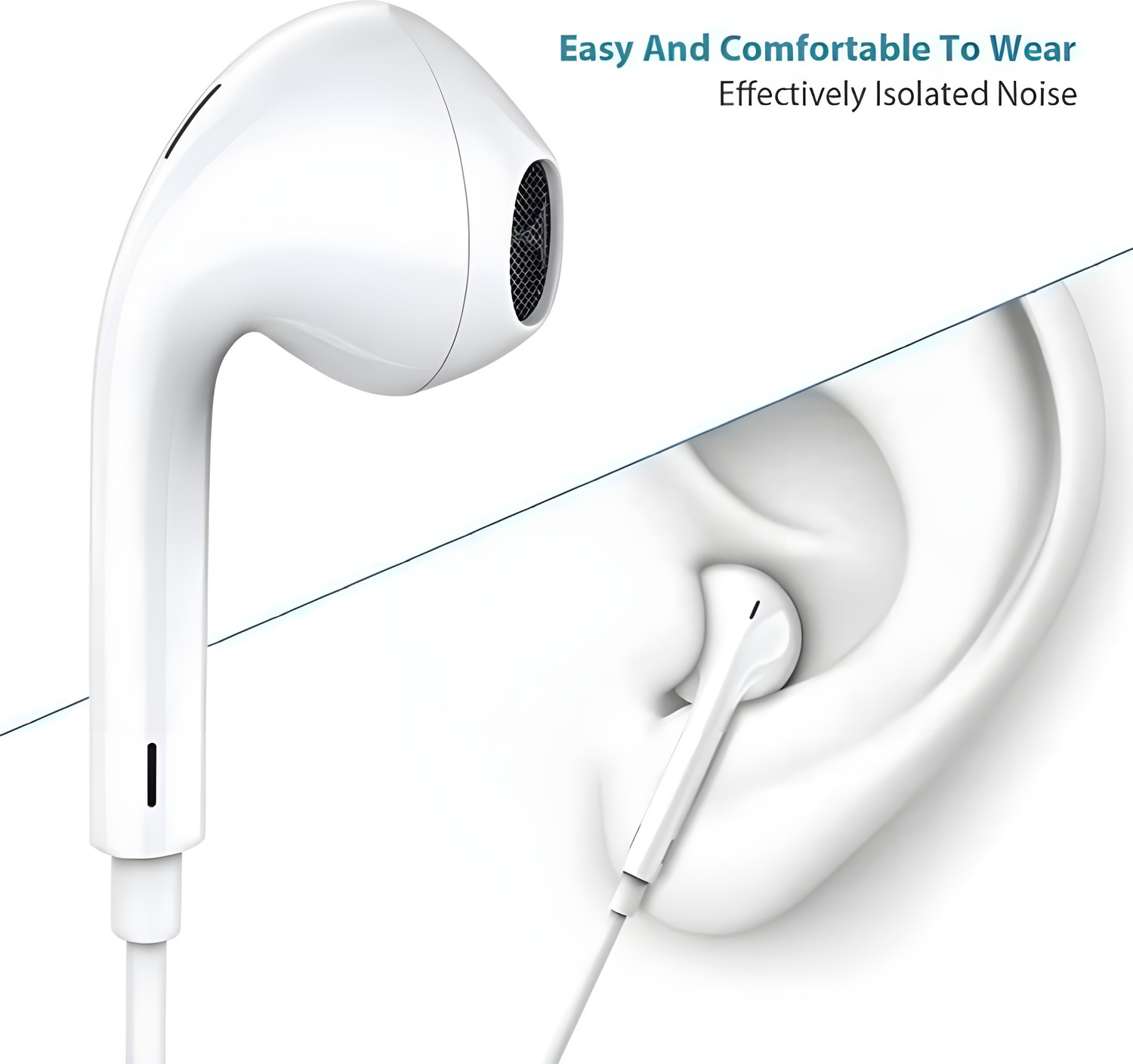 Image of Bxeno Type C Handsfree with Mic for Nothing Phone 2A /Nothing Phone 2 /Phone 1[16] Wired Headset (White, In the Ear)