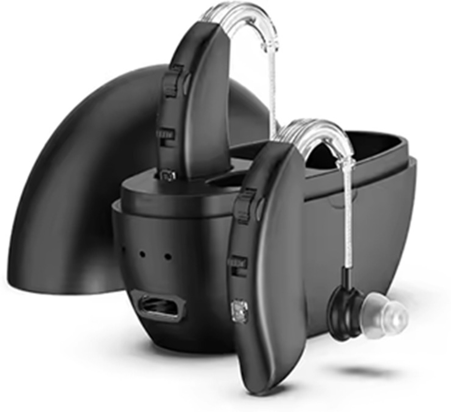Image of Fastwell 108B-Digital Rechargeable BTE Hearing Aid (Pair for Both Ears)Type-C Charging 30 Hours Battery,Charging Case Included,For Moderate to Severe Hearing Loss bte Hearing Aid