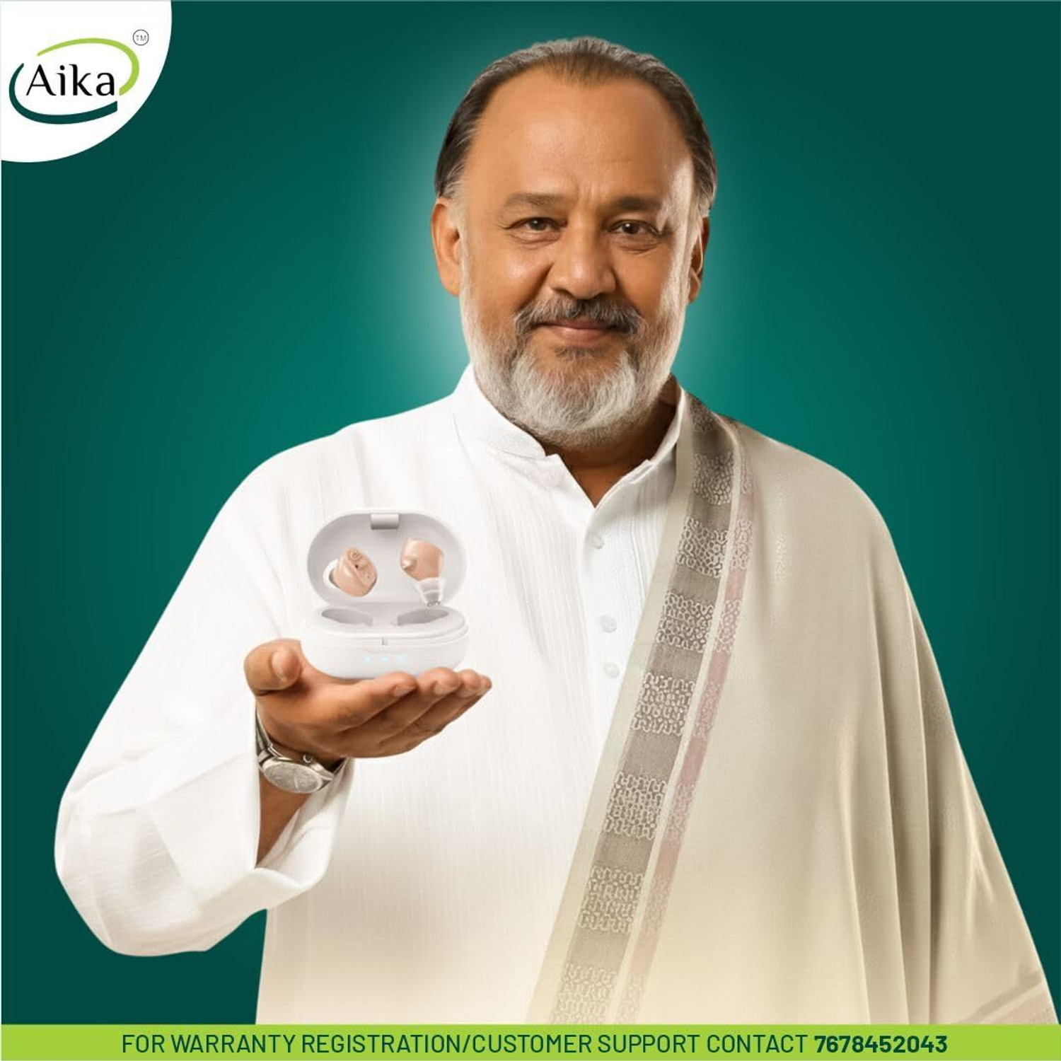 Image of Aika AG-7901 AI Technology Based Wireless Digital Rechargeable Hearing Aid Machine with Clear Sound and Volume Adjustment In The Ear Hearing Aid