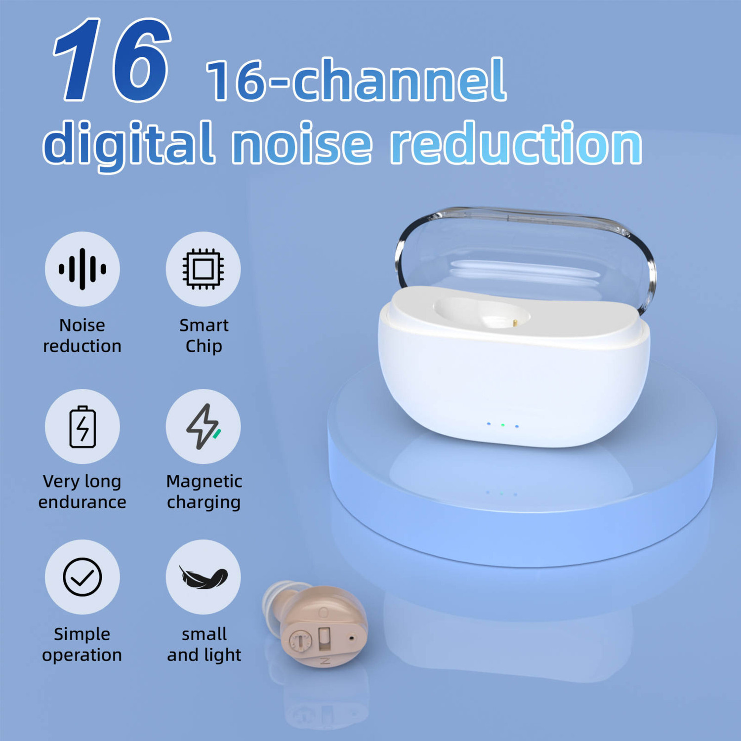 Image of Aika AG-7901 Mini Rechargeable CIC Digital Hearing Aid Sound Amplifier Machine for Mini Rechargeable CIC Digital Hearing Aid Sound Amplifier Machine for ITE Hearing Aid