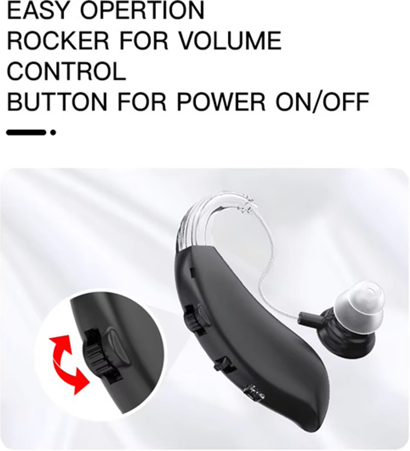 Image of Fastwell 108B-Digital Rechargeable BTE Hearing Aid (Pair for Both Ears)Type-C Charging 30 Hours Battery,Charging Case Included,For Moderate to Severe Hearing Loss bte Hearing Aid