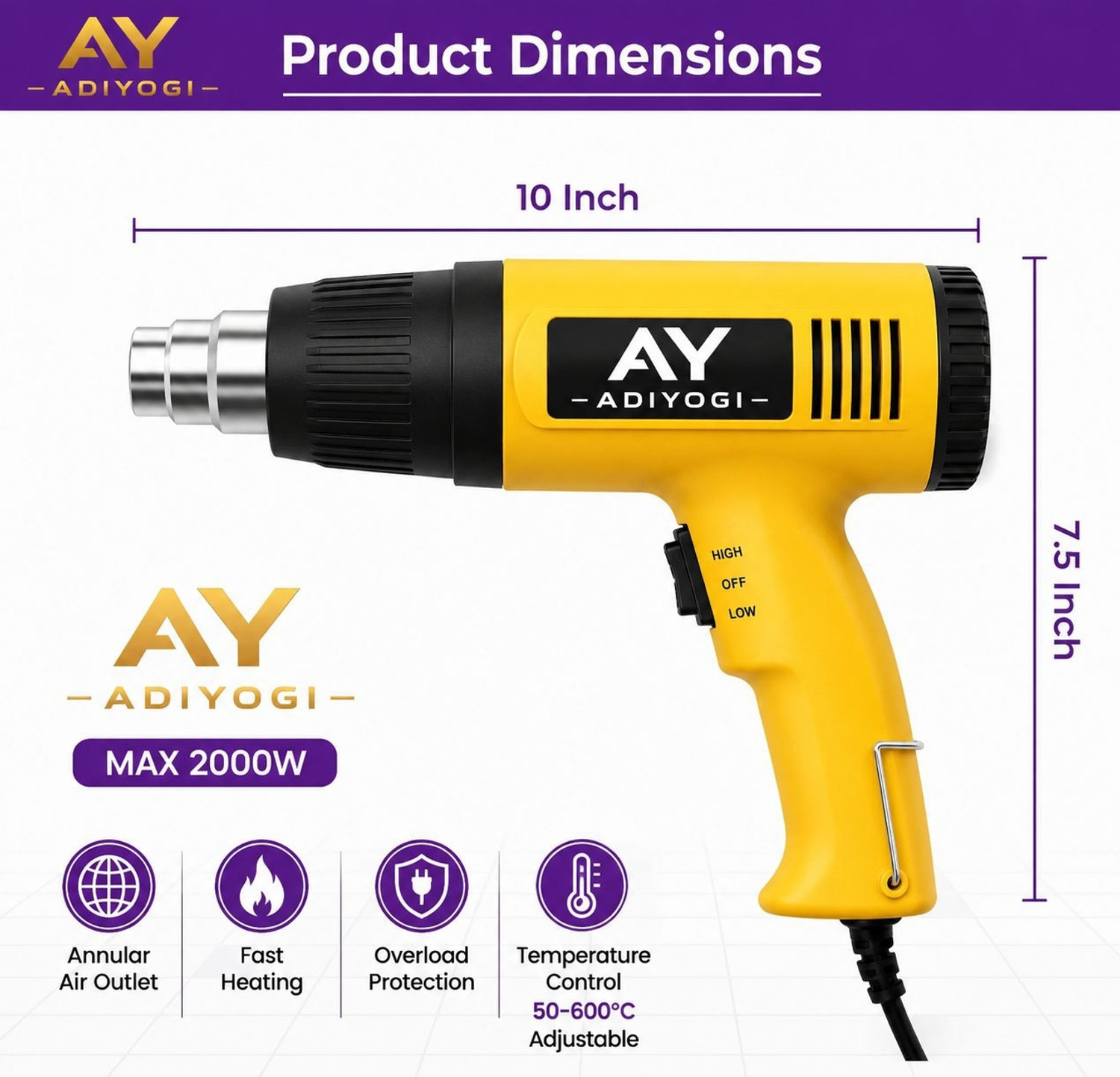 Image of YKINN 7.5 2000 W Heat Gun