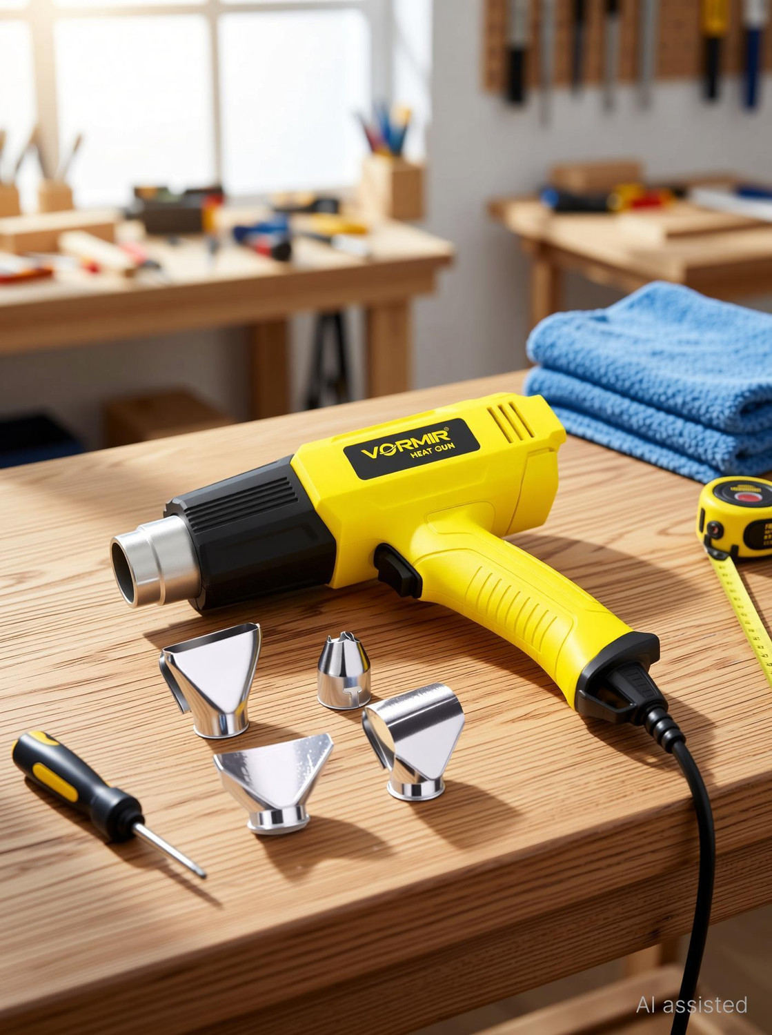 Image of iBELL VORMIR VR HG18-40 Heat Gun with 4 Nozzles,1800W,Dual Air Flow 250L /Min&550L /Min, 1800 W Heat Gun