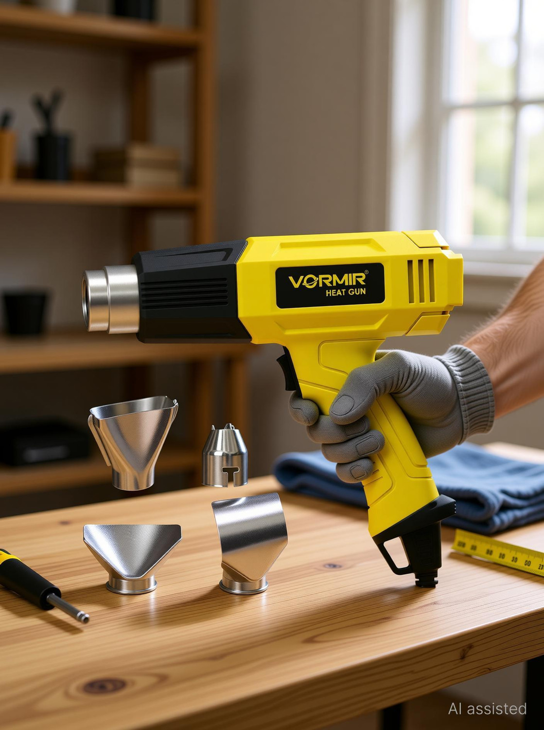 Image of iBELL VORMIR VR HG18-40 Heat Gun with 4 Nozzles,1800W,Dual Air Flow 250L /Min&550L /Min, 1800 W Heat Gun