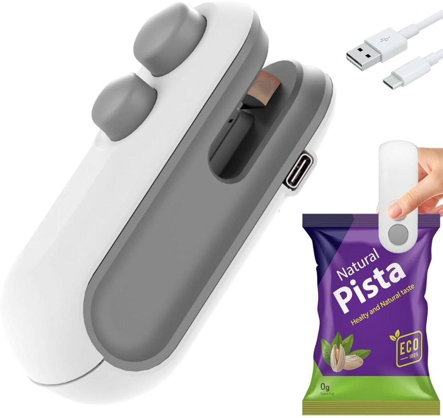 Image of KRUTHU Portable Mini Sealing Machine Handheld Packet Sealer for Food Bags Hand Held Heat Sealer