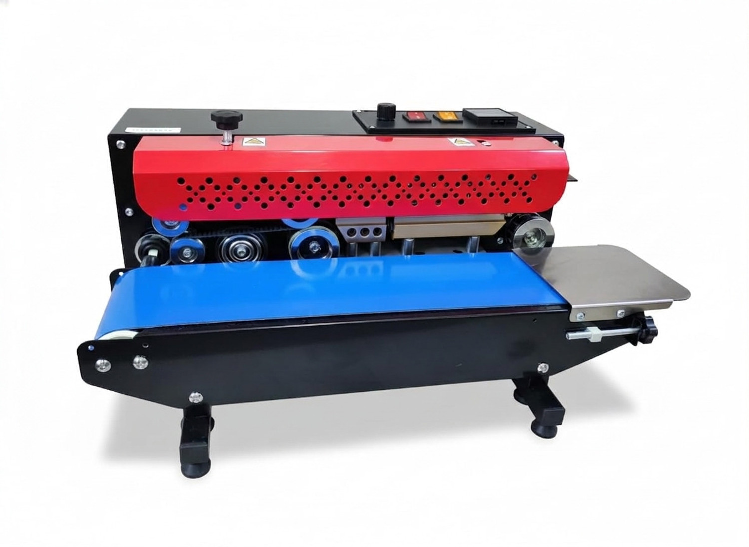Image of Universal Pack & Code FR-900M Mini Continuous Band Sealer Machine with Conveyor Table Top Heat Sealer